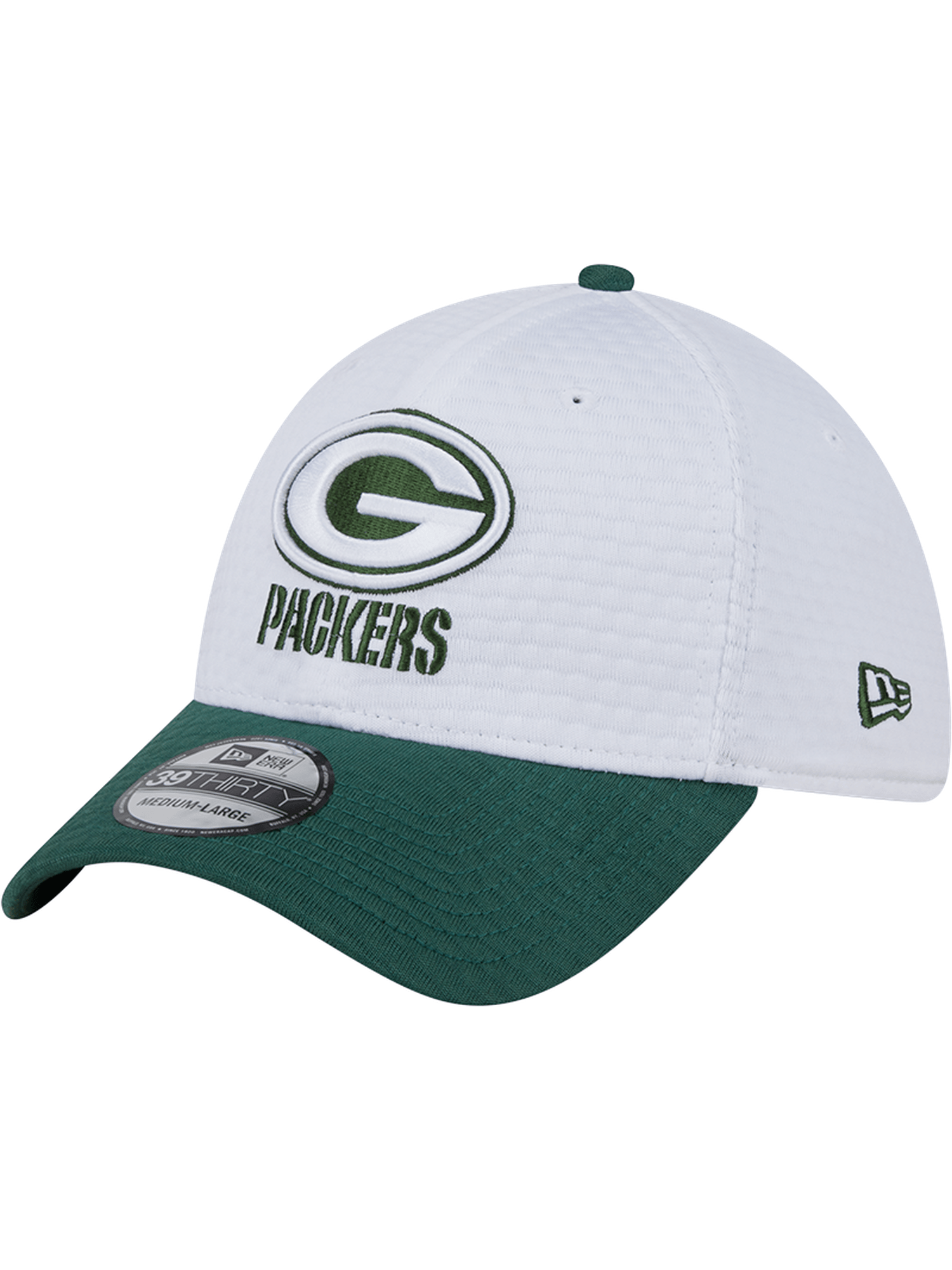 New Era Caps Green Bay Packers New Era NFL 24 Training 39THIRTY Stretch-Fit Hat - White