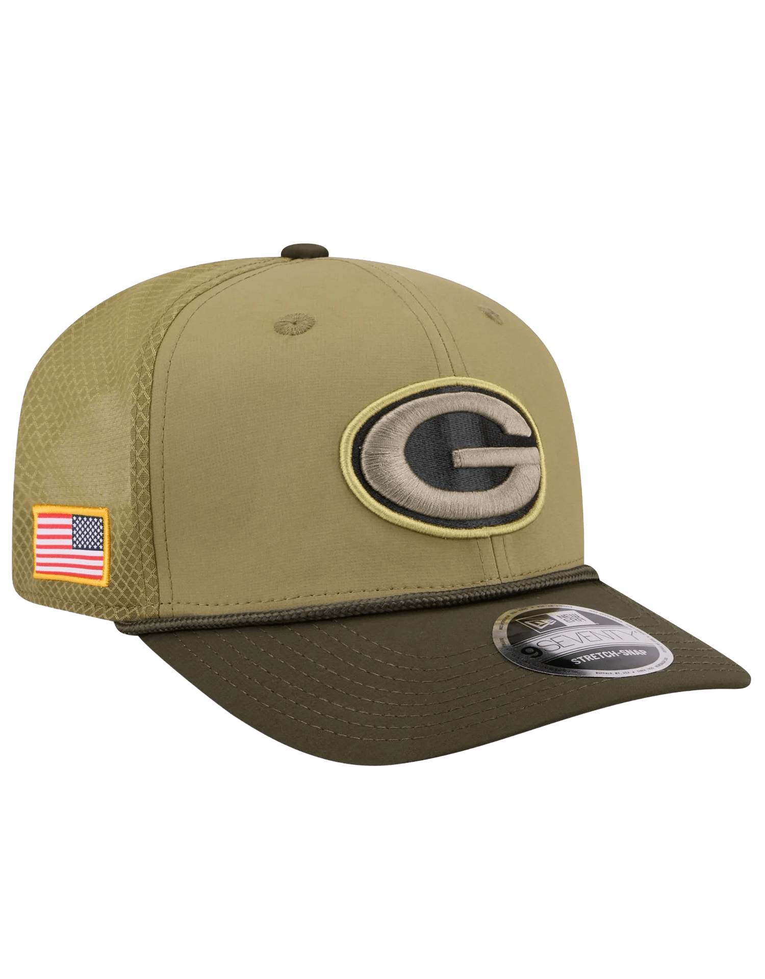New Era Caps Green Bay Packers New Era NFL 25 Salute To Service 9SEVENTY Stretch-Snapback Hat