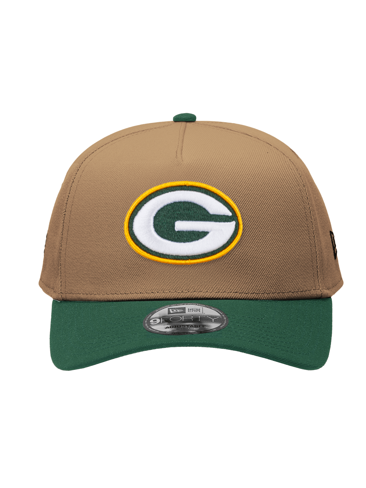 New Era Caps Green Bay Packers New Era NFL Team 2T 9FORTY A-Frame Snapback Hat - Khaki