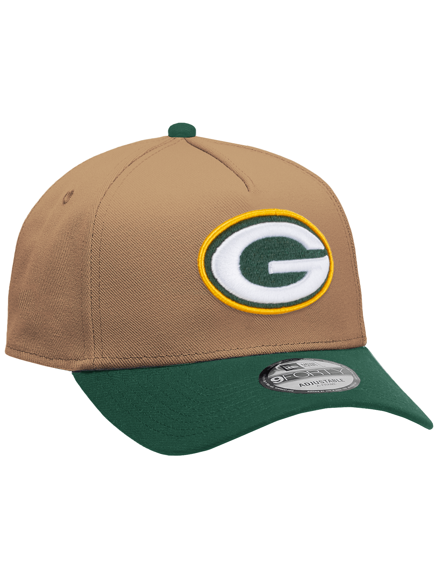 New Era Caps Green Bay Packers New Era NFL Team 2T 9FORTY A-Frame Snapback Hat - Khaki