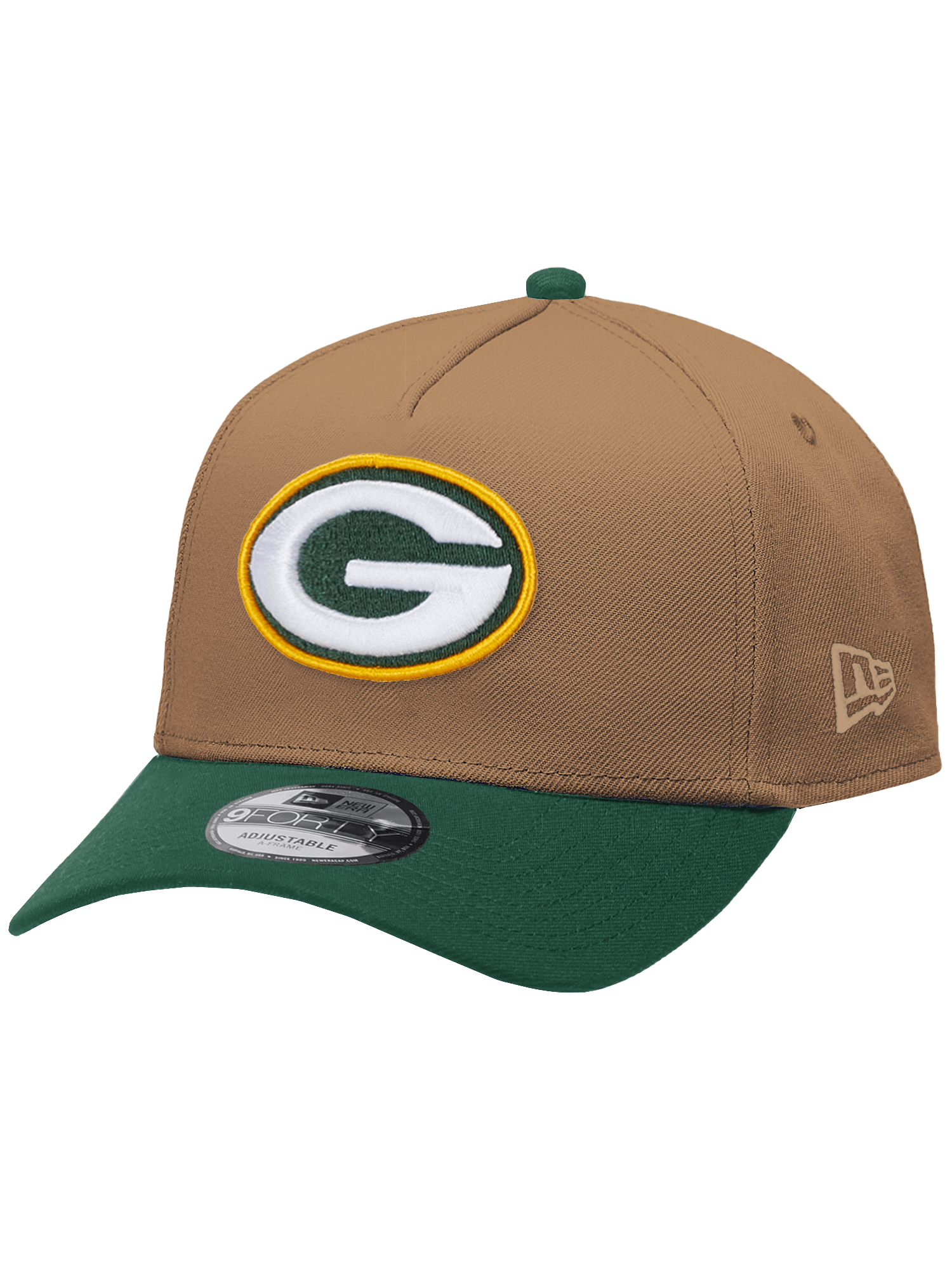 New Era Caps Green Bay Packers New Era NFL Team 2T 9FORTY A-Frame Snapback Hat - Khaki