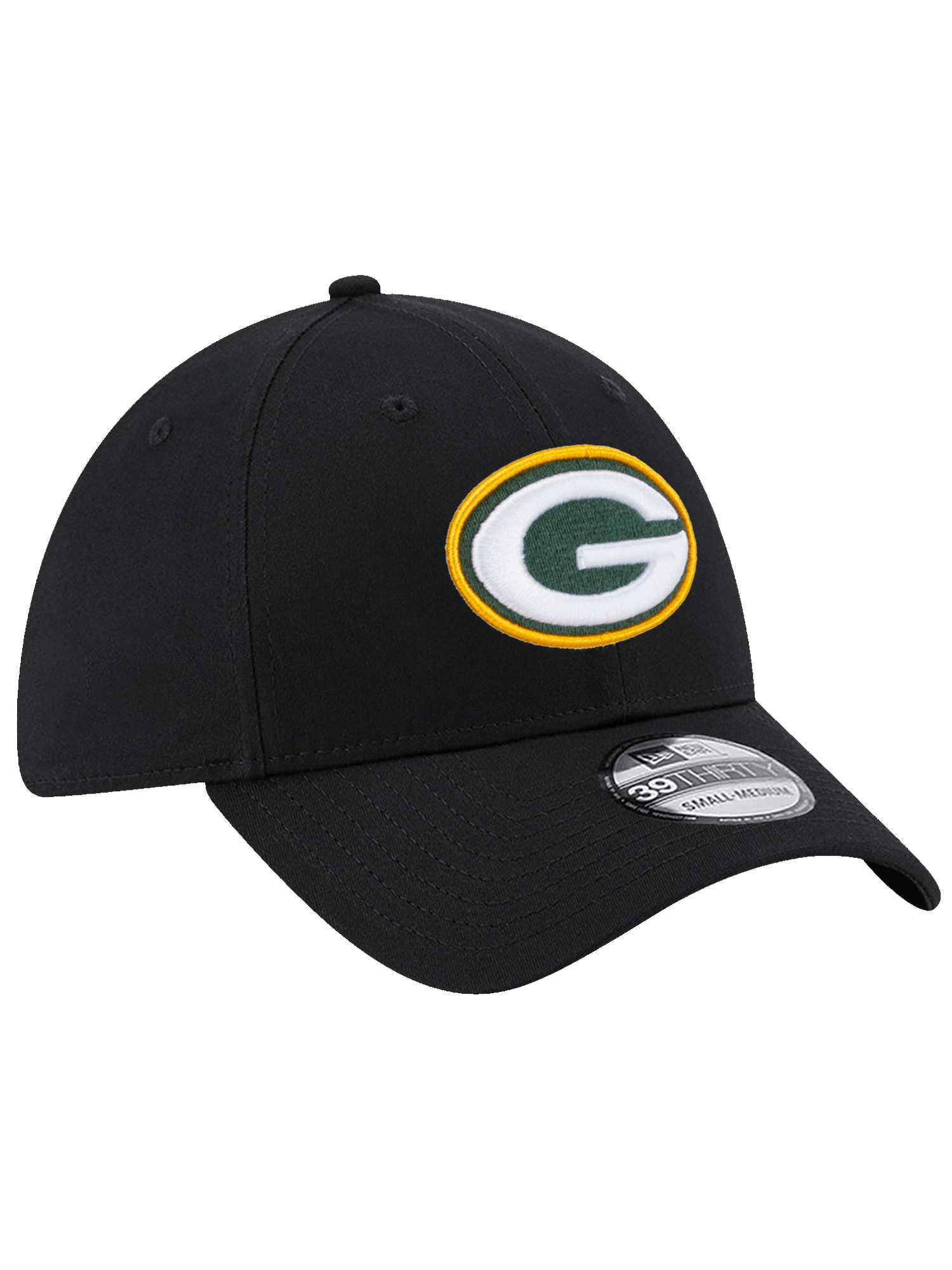 New Era Caps Green Bay Packers New Era NFL Team 39THIRTY Stretch-Fit Hat - Black