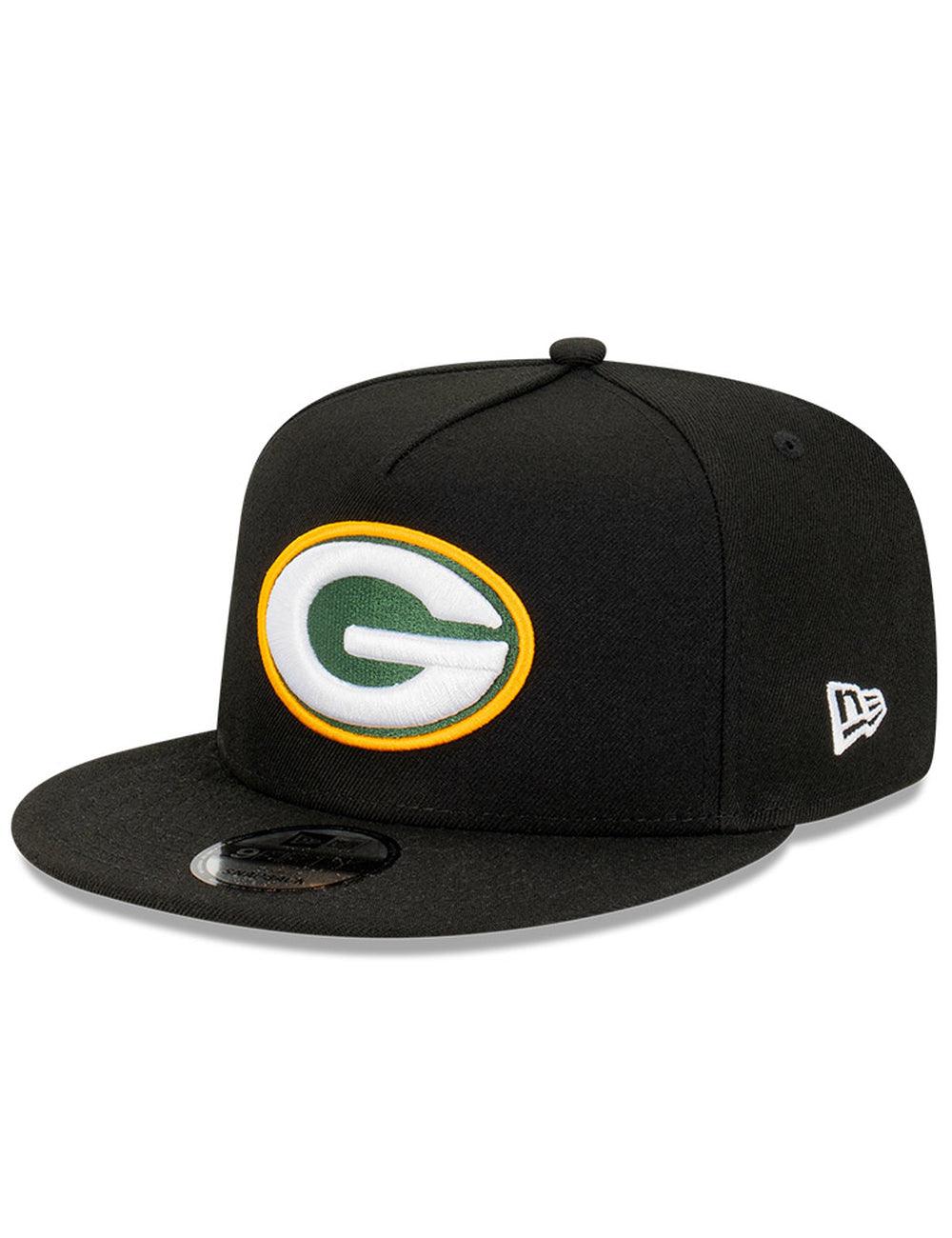 New Era Caps Green Bay Packers New Era NFL Team 9FIFTY A-Frame Snapback Hat - Black