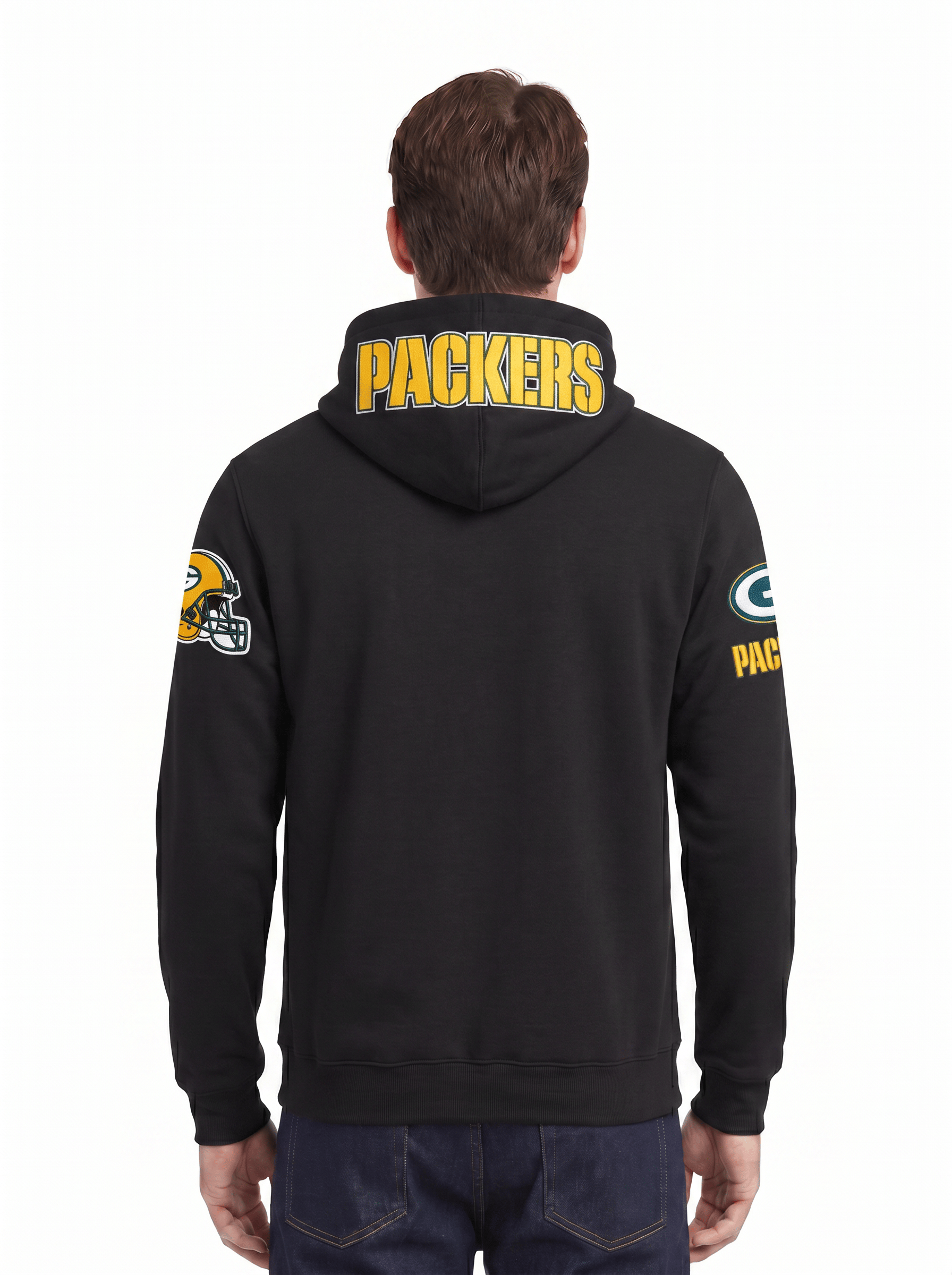 Pro Standard Jumpers Green Bay Packers Pro Standard NFL Team Chenille Flex Hoodie Jumper - Black