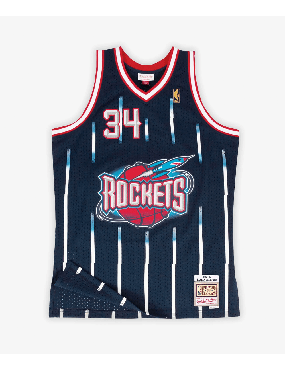 Mitchell And Ness Jerseys Hakeem Olajuwon Houston Rockets Mitchell & Ness NBA 96-97 Road HWC Swingman Jersey - Navy