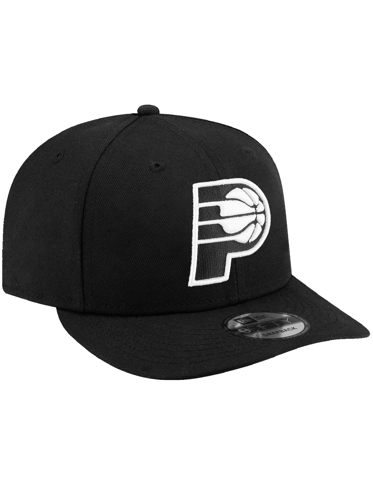 New Era Caps Indiana Pacers New Era NBA Black White 9FIFTY Pre-Curved Snapback Hat - Black