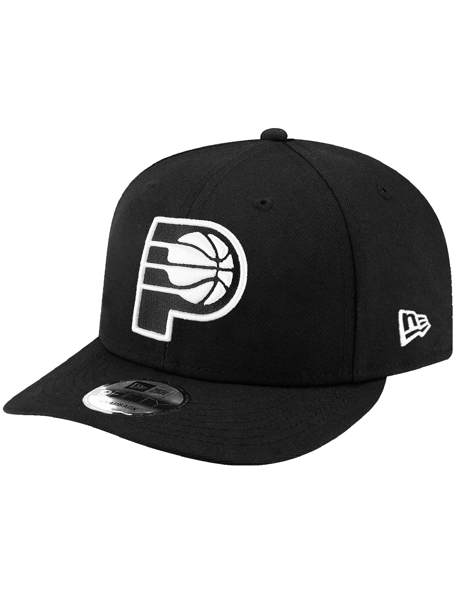 New Era Caps Indiana Pacers New Era NBA Black White 9FIFTY Pre-Curved Snapback Hat - Black