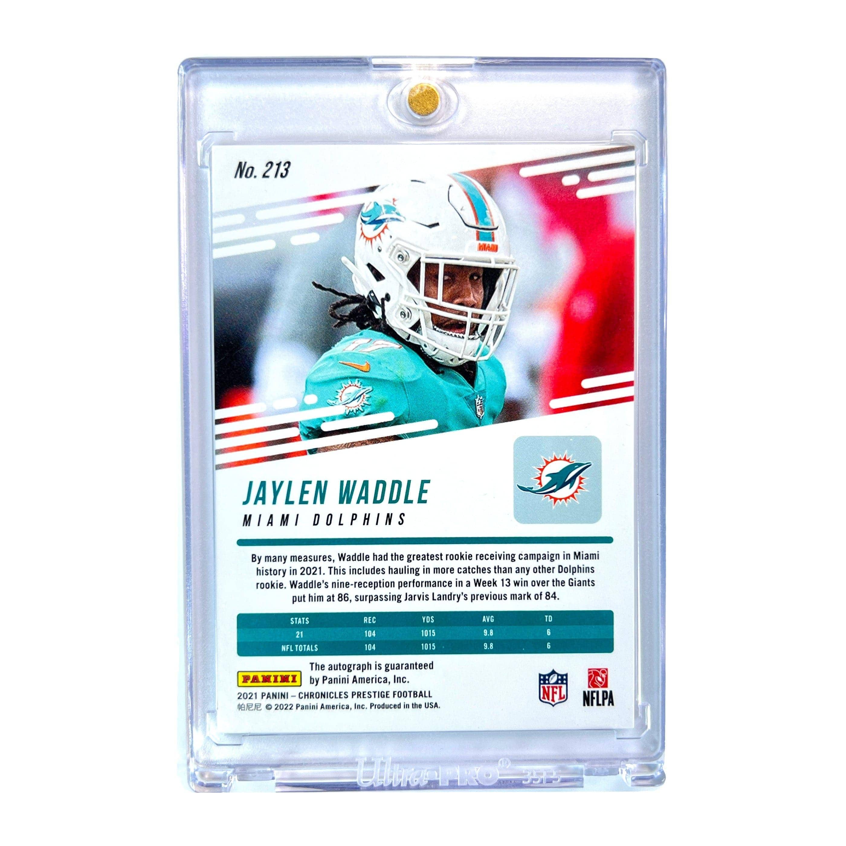 Panini Cards Jaylen Waddle Miami Dolphins Panini NFL 21 Prestige Xtra Rookie Auto Card