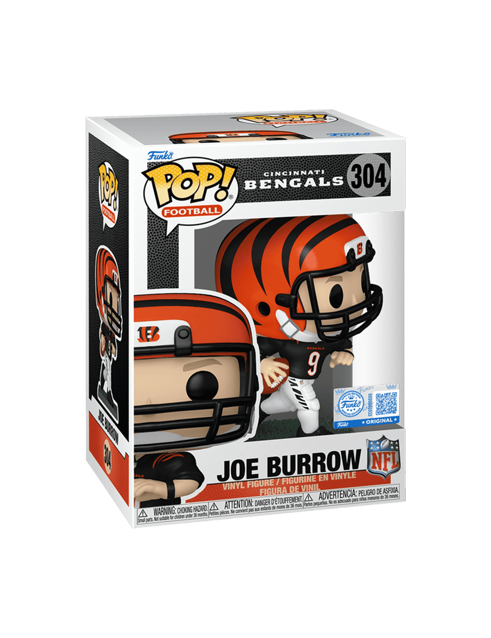 Funko Figures Joe Burrow Cincinnati Bengals Funko NFL 168 Pop Vinyl Figure - Black