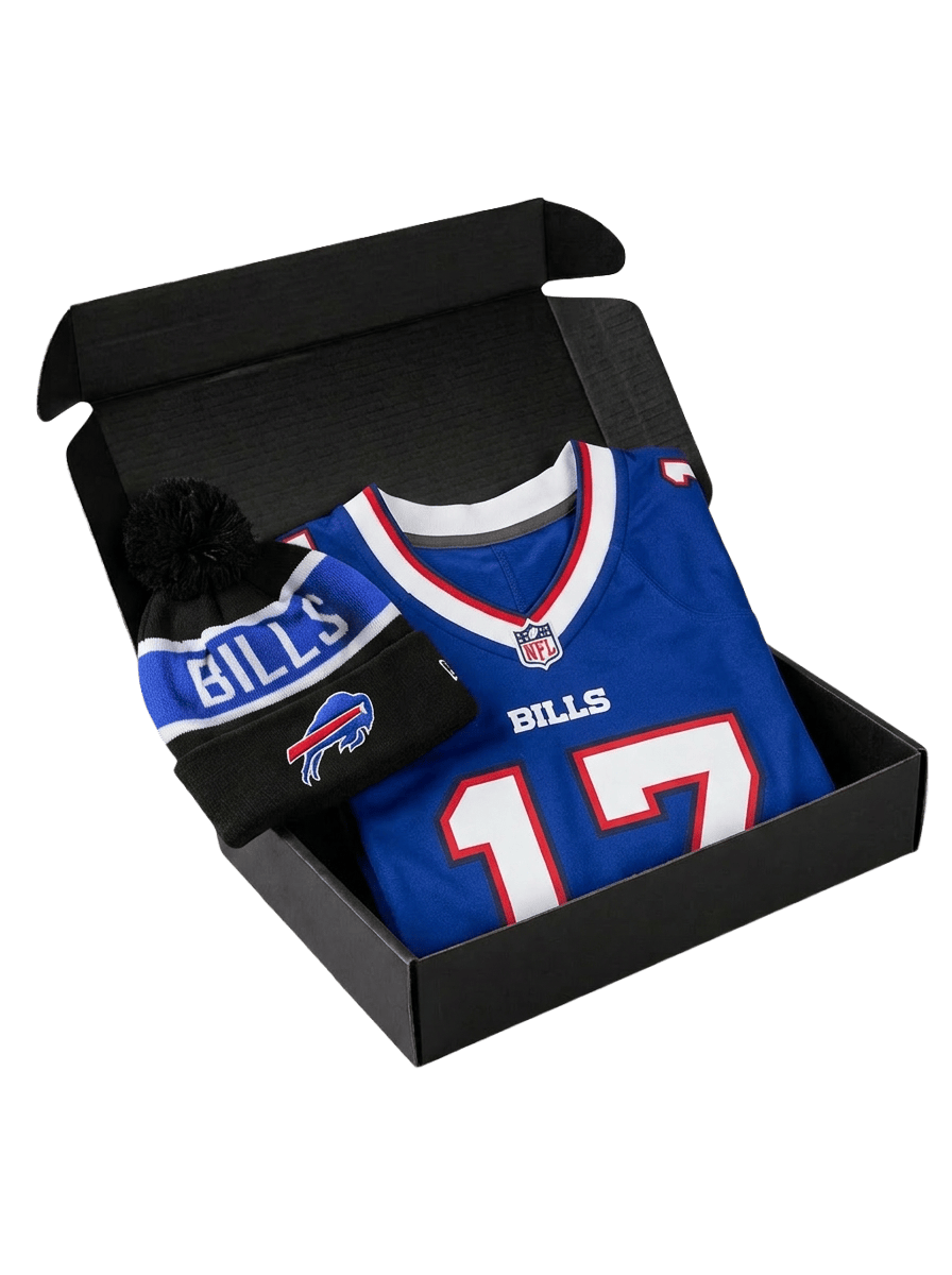 US Sports HQ Gift Boxes Josh Allen Buffalo Bills NFL Jersey & Beanie Gift Box