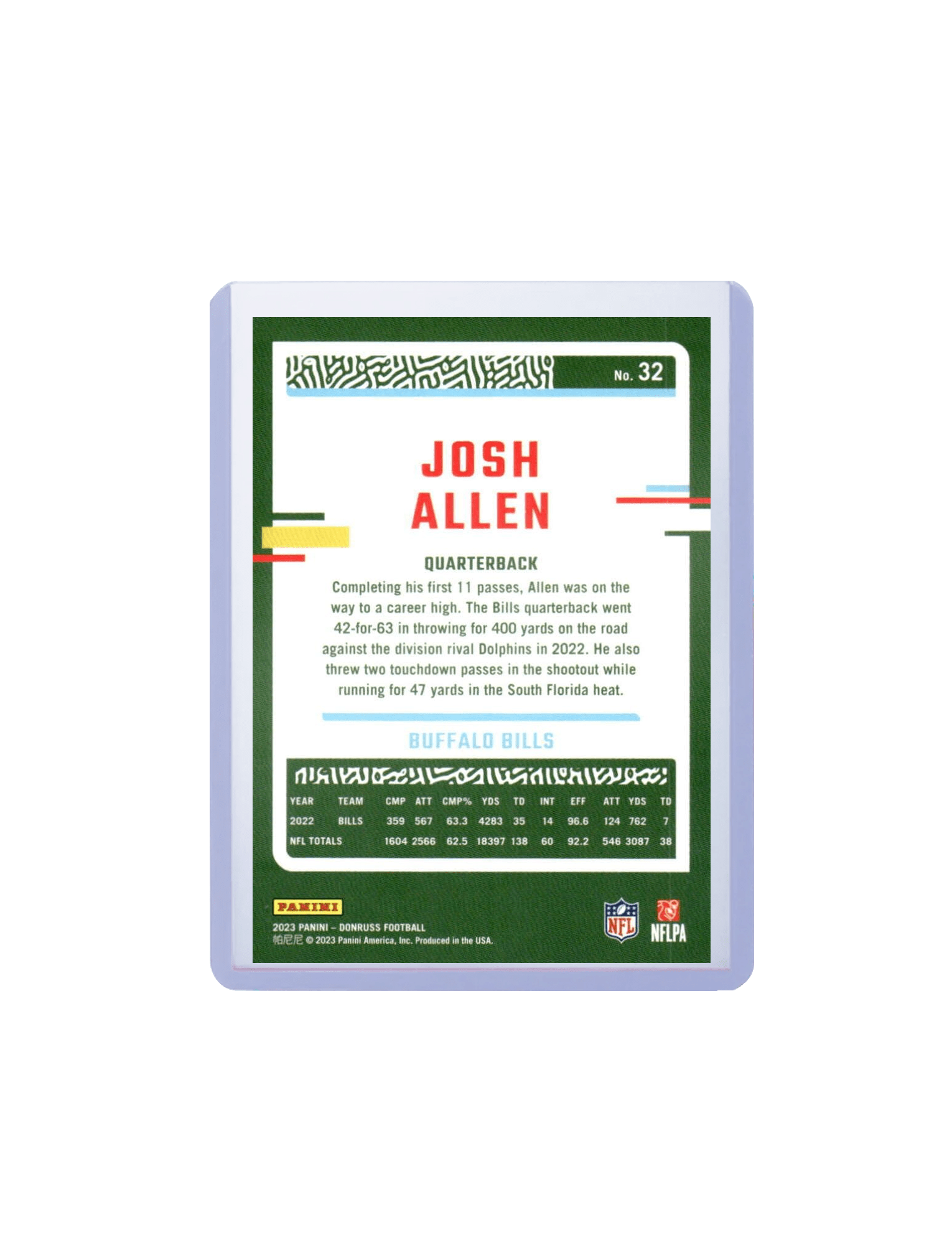 Panini Cards Josh Allen Buffalo Bills Panini NFL 23-24 Donruss Card
