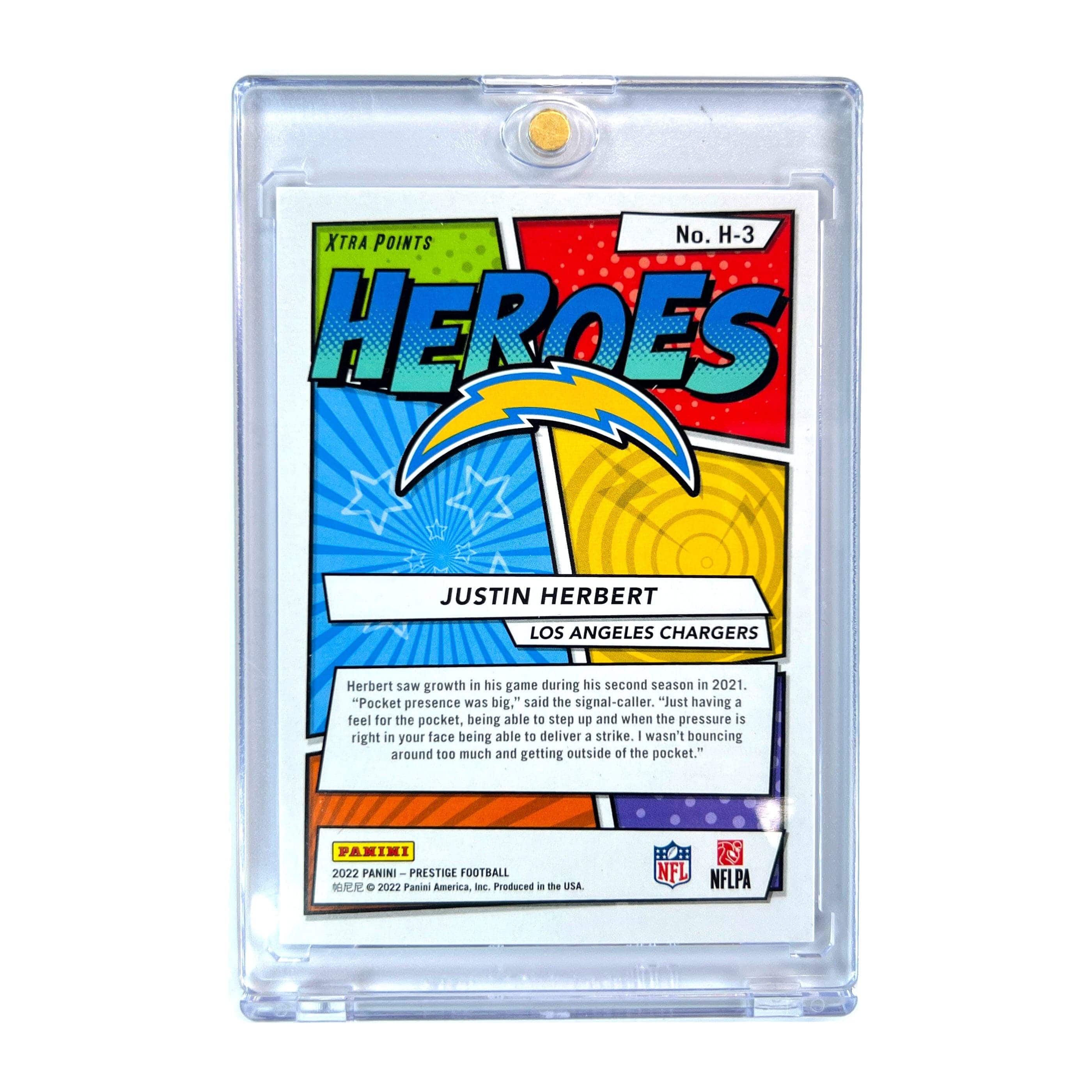 Panini Cards Justin Herbert Los Angeles Chargers Panini NFL 22 Prestige Heroes /299 Card