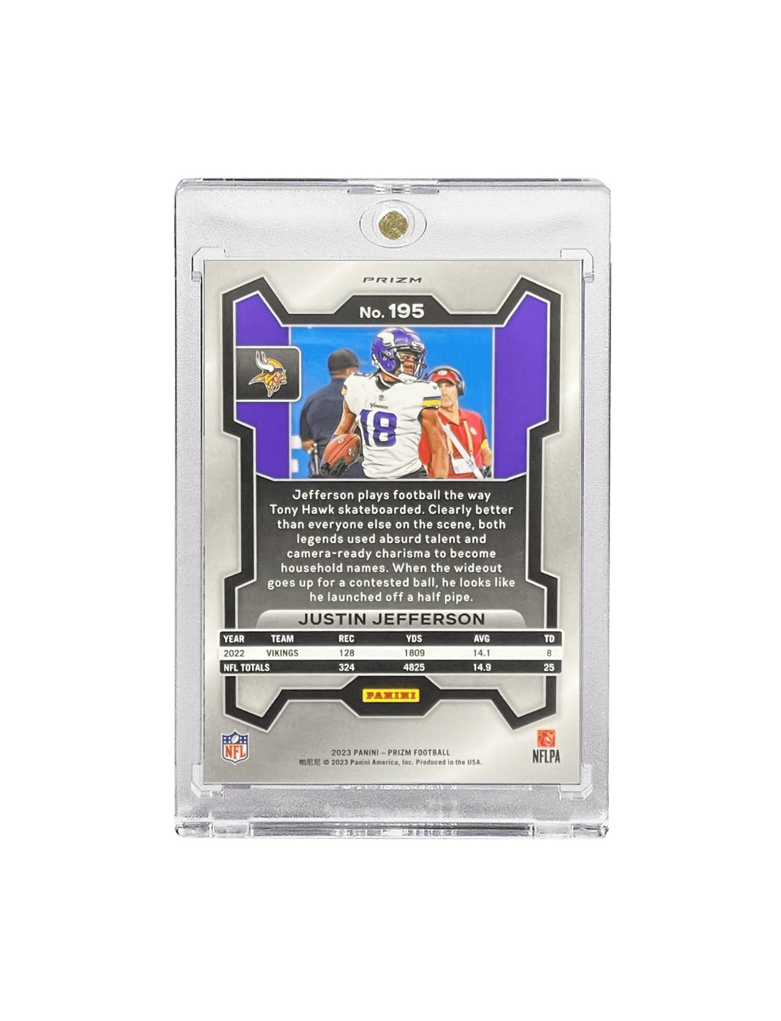 Panini Cards Justin Jefferson Minnesota Vikings Panini NFL Prizm 23 Silver Card