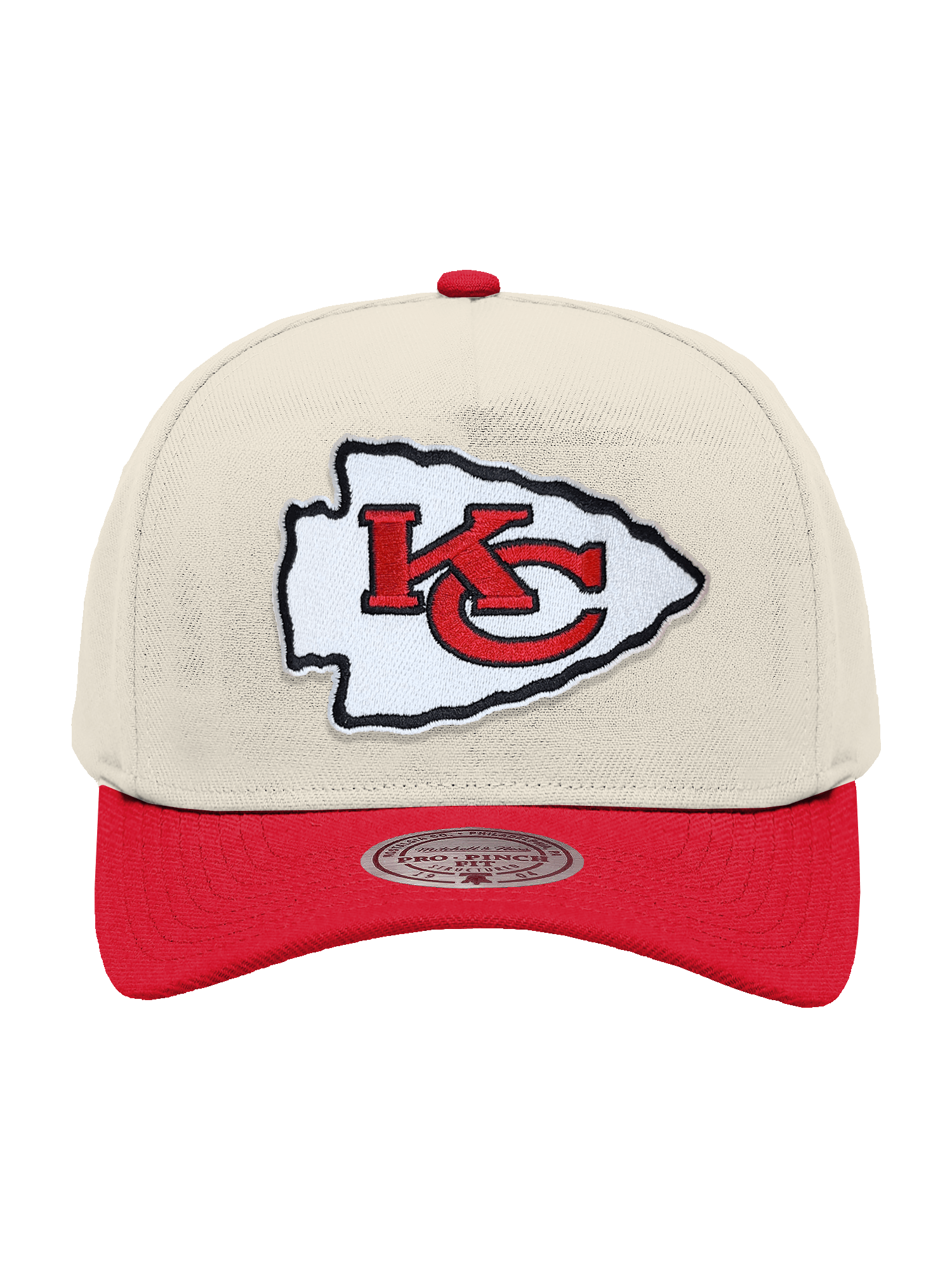 Mitchell And Ness Caps Kansas City Chiefs Mitchell & Ness NFL Team 2T Pro Pinch Snapback Hat - Cream
