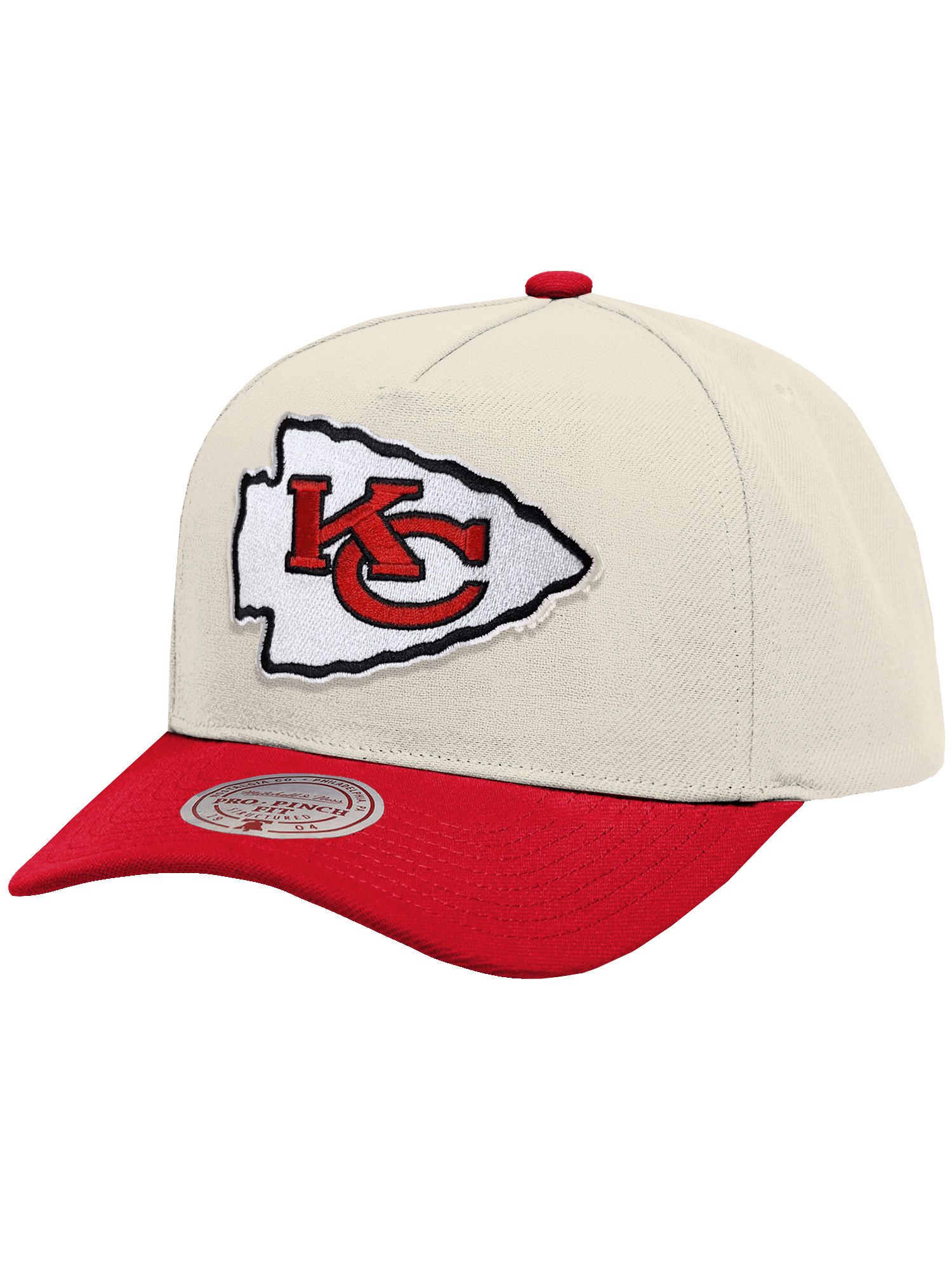 Mitchell And Ness Caps Kansas City Chiefs Mitchell & Ness NFL Team 2T Pro Pinch Snapback Hat - Cream