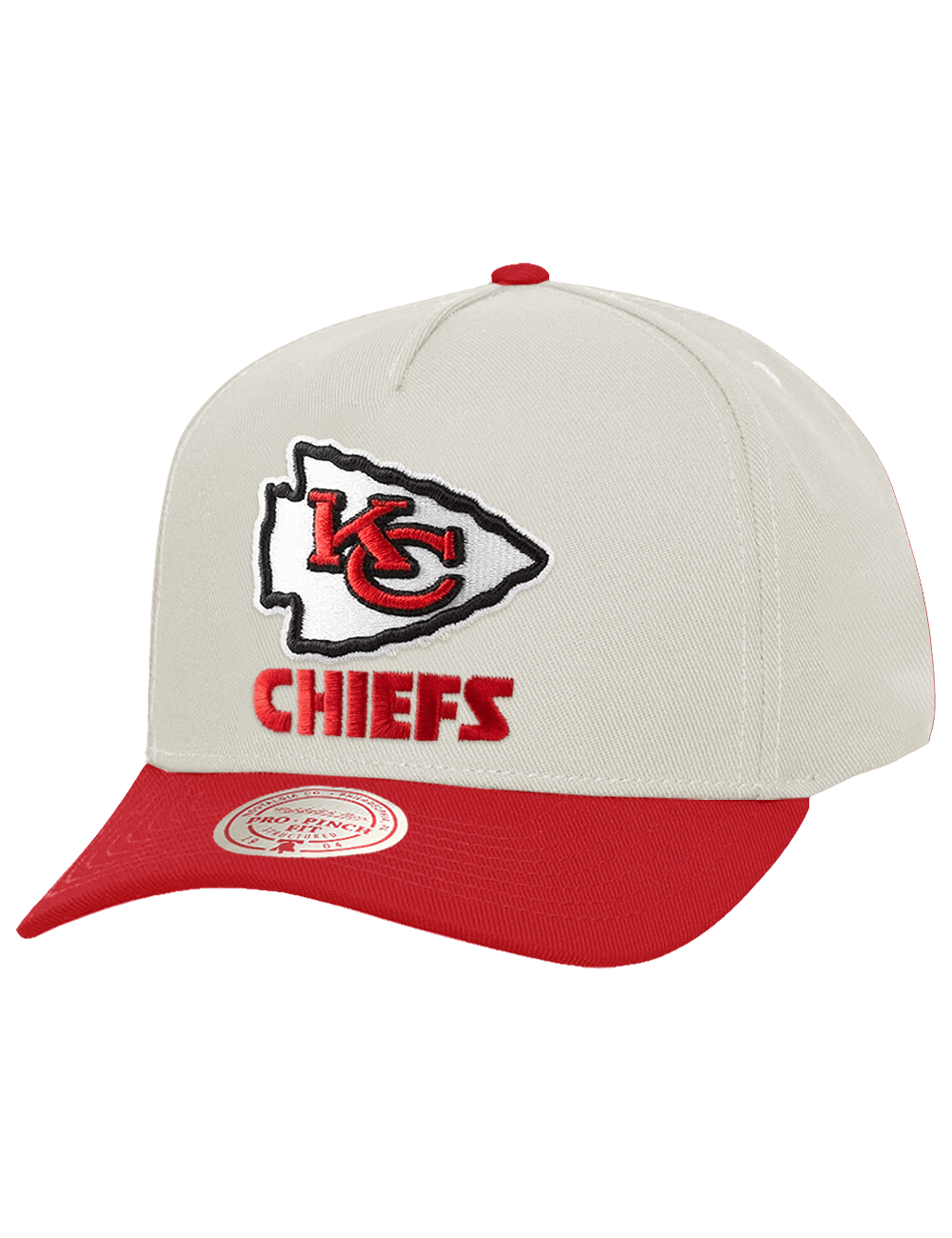 Mitchell And Ness Caps Kansas City Chiefs Mitchell & Ness NFL Team Pro Pinch Snapback Hat - White Cream