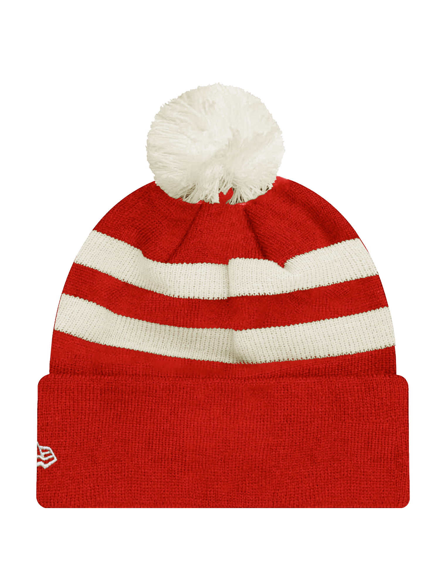 New Era Beanies Kansas City Chiefs New Era NFL Ivory Stripe Pom Knit Beanie - Red