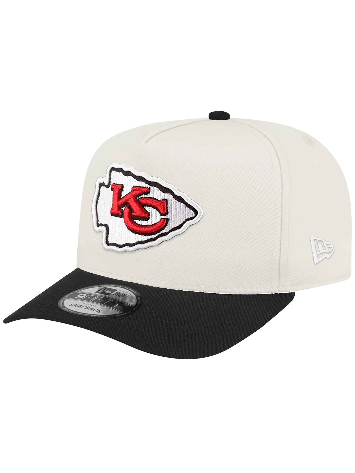 New Era Caps Kansas City Chiefs New Era NFL Team 2T 9FIFTY A-Frame Pre-Curved Snapback Hat - Chrome