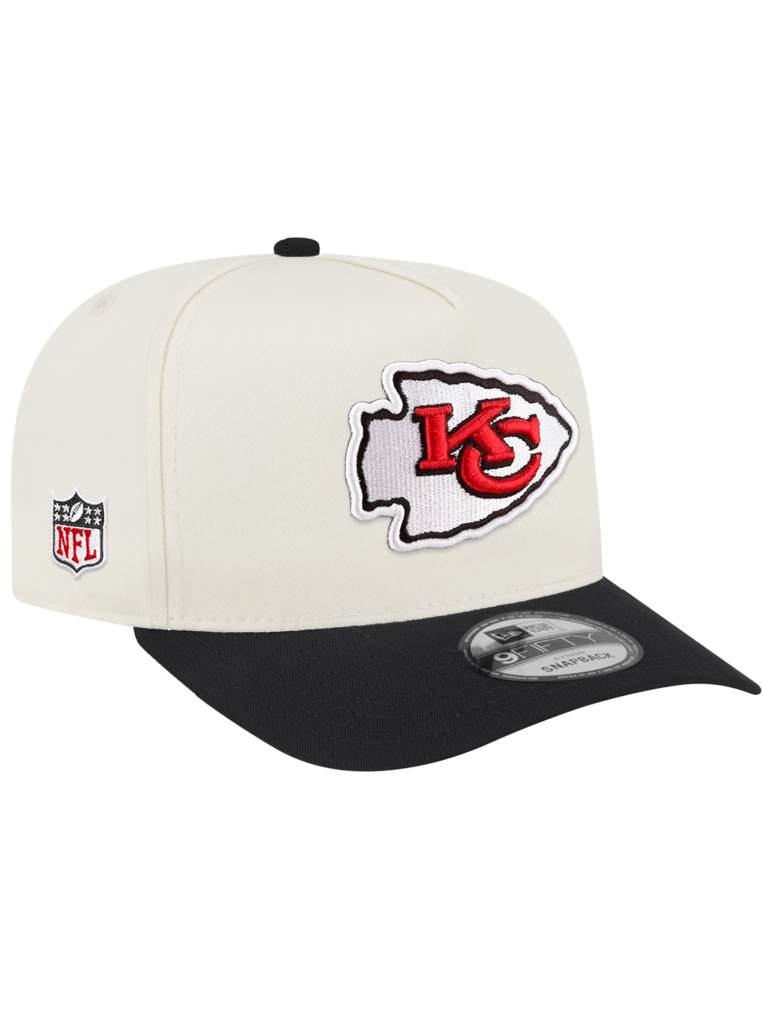 New Era Caps Kansas City Chiefs New Era NFL Team 2T 9FIFTY A-Frame Pre-Curved Snapback Hat - Chrome