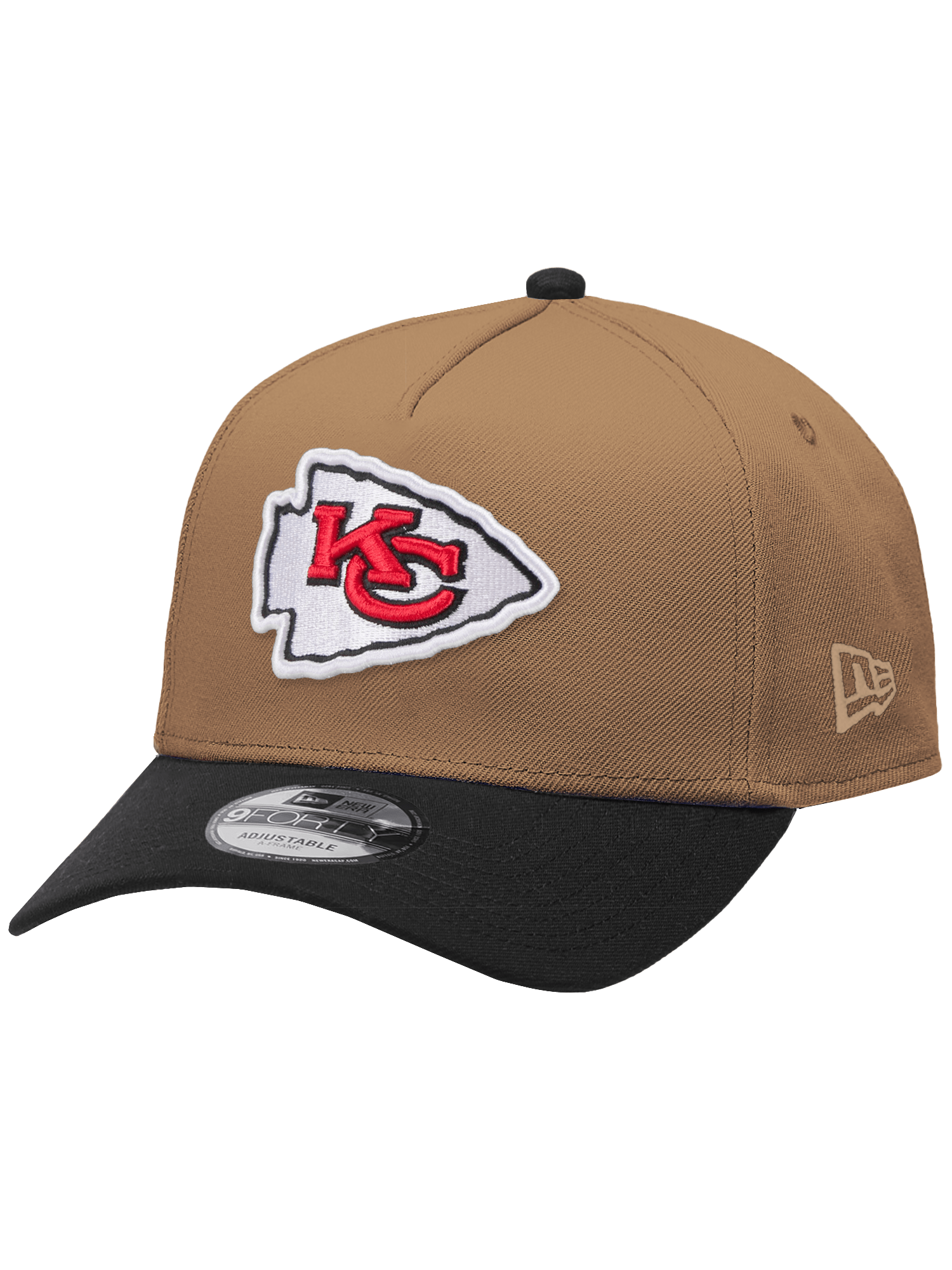 New Era Caps Kansas City Chiefs New Era NFL Team 2T 9FORTY A-Frame Snapback Hat - Khaki