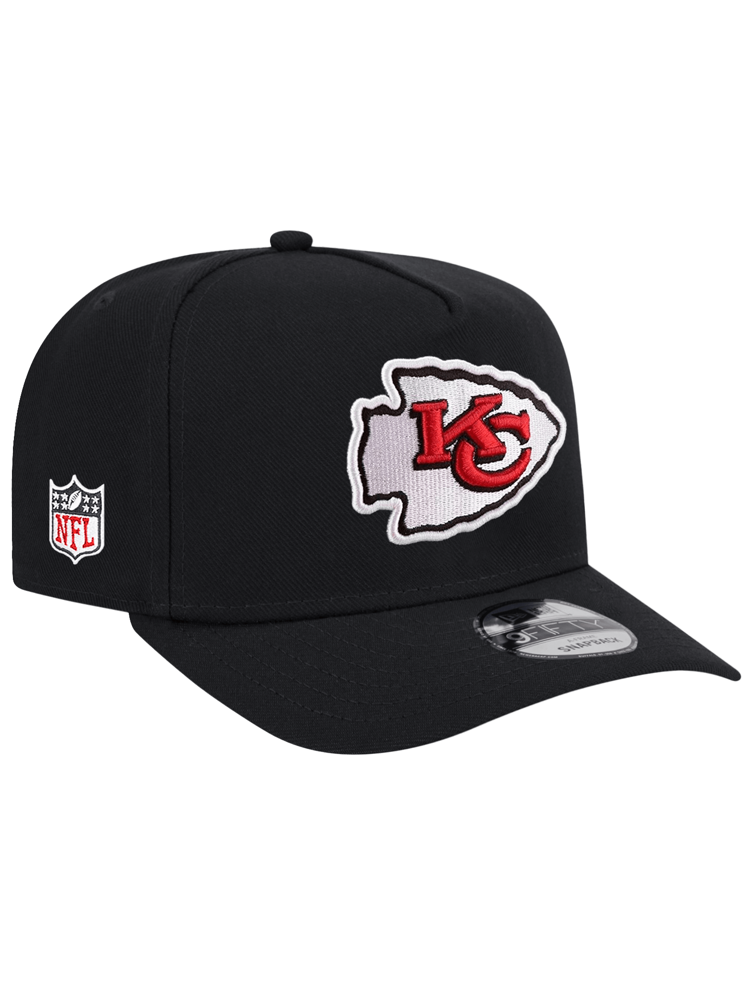 New Era Caps Kansas City Chiefs New Era NFL Team 9FIFTY A-Frame Pre-Curved Snapback Hat - Black