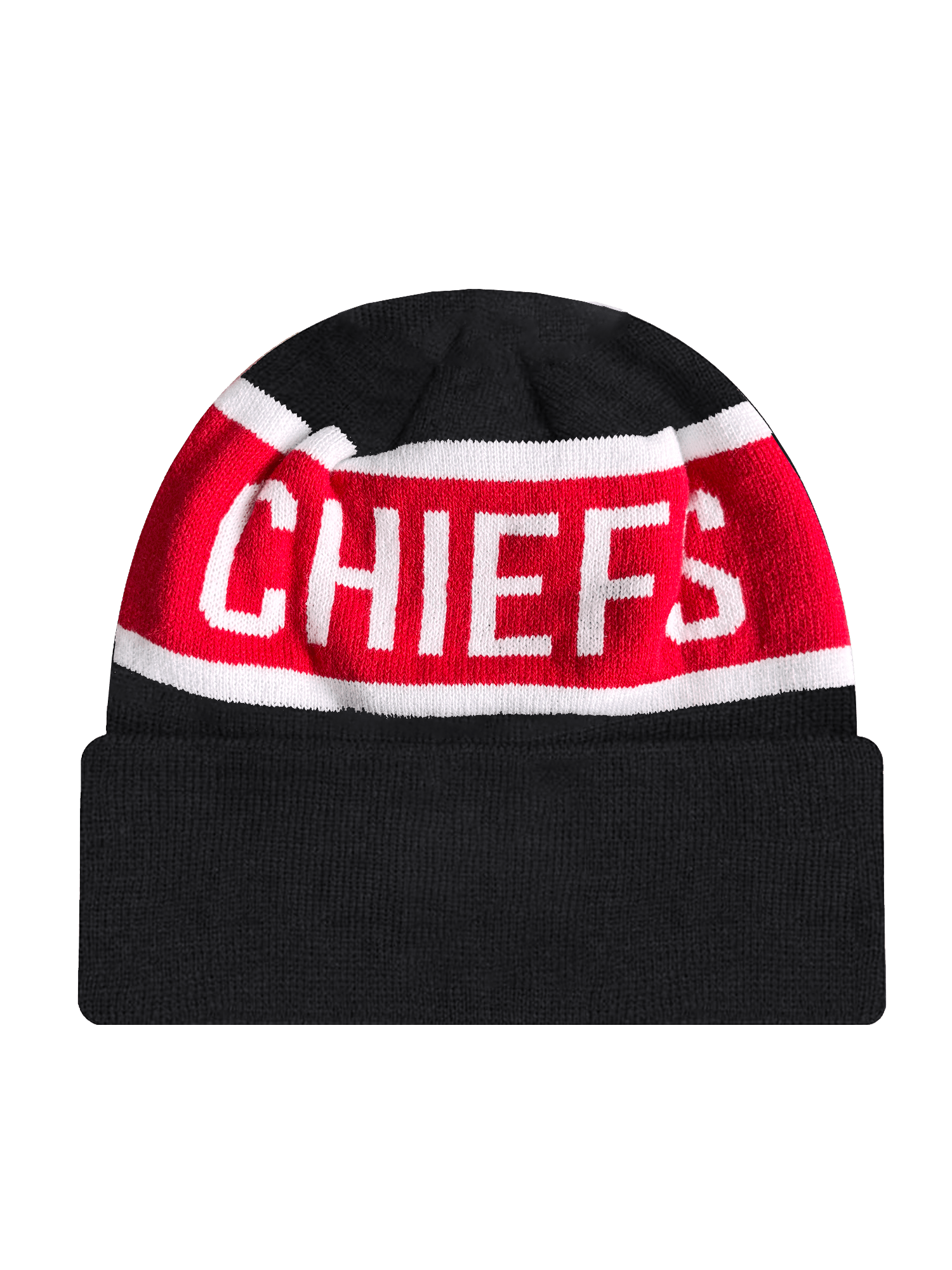 New Era Beanies Kansas City Chiefs New Era NFL Team Spell Pomless Knit Beanie - Black