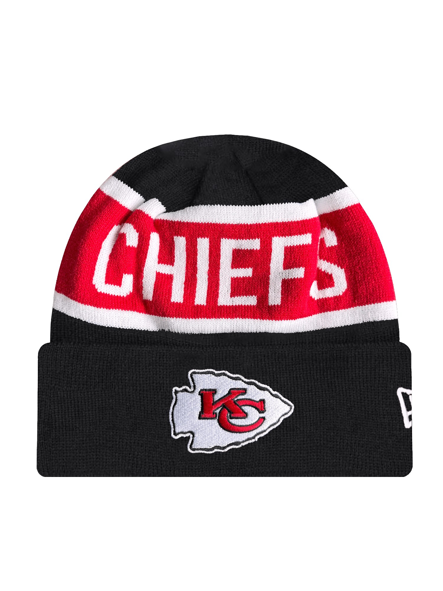 New Era Beanies Kansas City Chiefs New Era NFL Team Spell Pomless Knit Beanie - Black