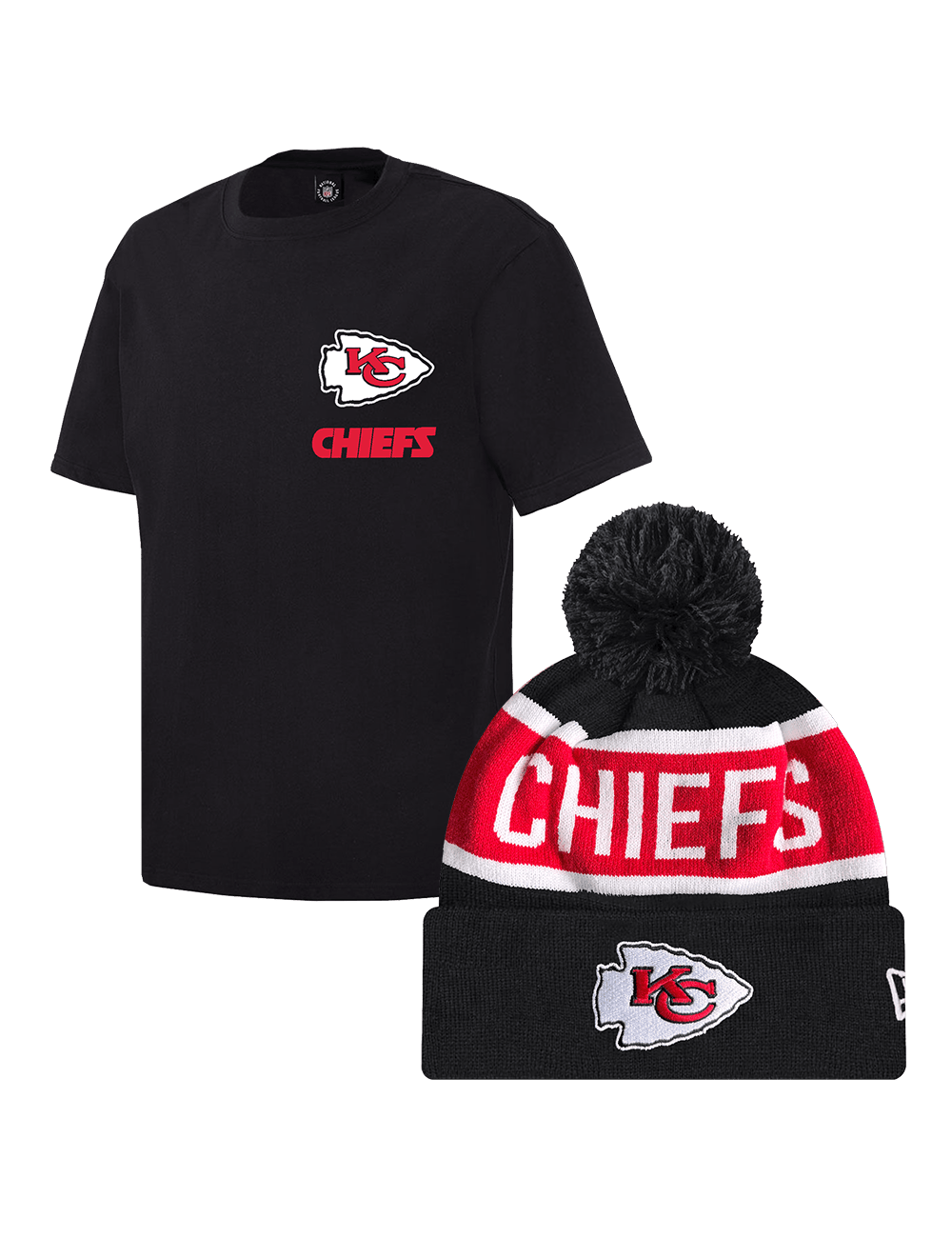 US Sports HQ Bundles Kansas City Chiefs NFL T-Shirt & Beanie Bundle