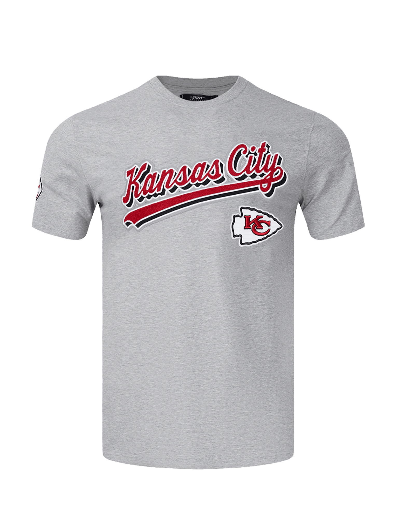 Pro Standard T-Shirts Kansas City Chiefs Pro Standard NFL Script Tail Flex T-Shirt - Grey Marle