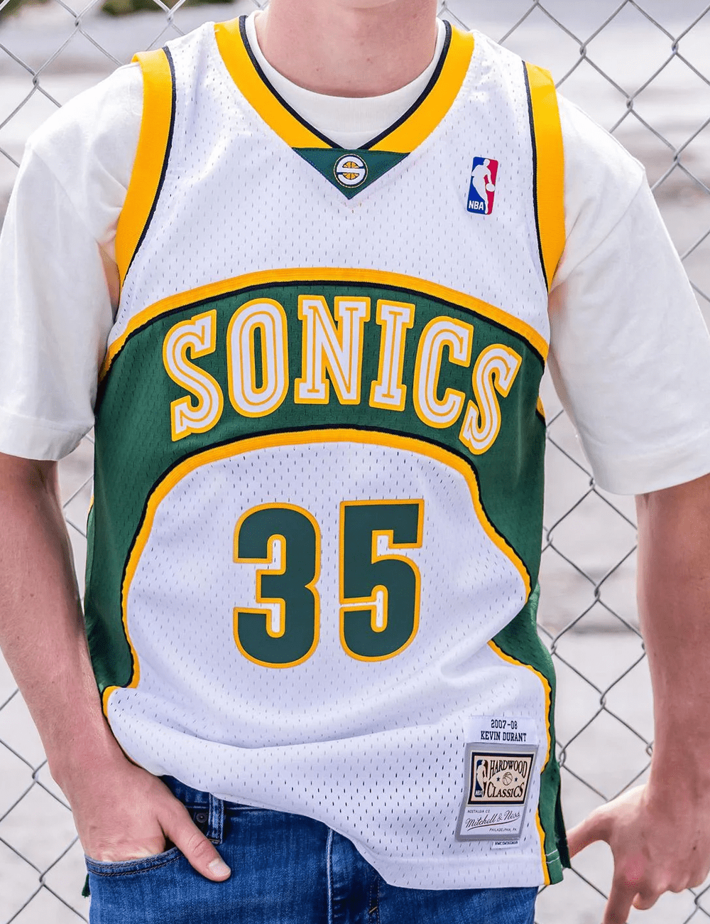 Mitchell And Ness Jerseys Kevin Durant Seattle Supersonics Mitchell & Ness NBA 07-08 Home HWC Swingman Jersey - White
