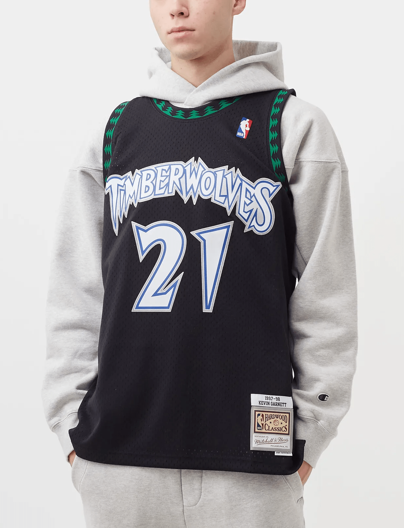 Mitchell And Ness Jerseys Kevin Garnett Minnesota TImberwolves Mitchell & Ness NBA 97-98 HWC Swingman Jersey - Black