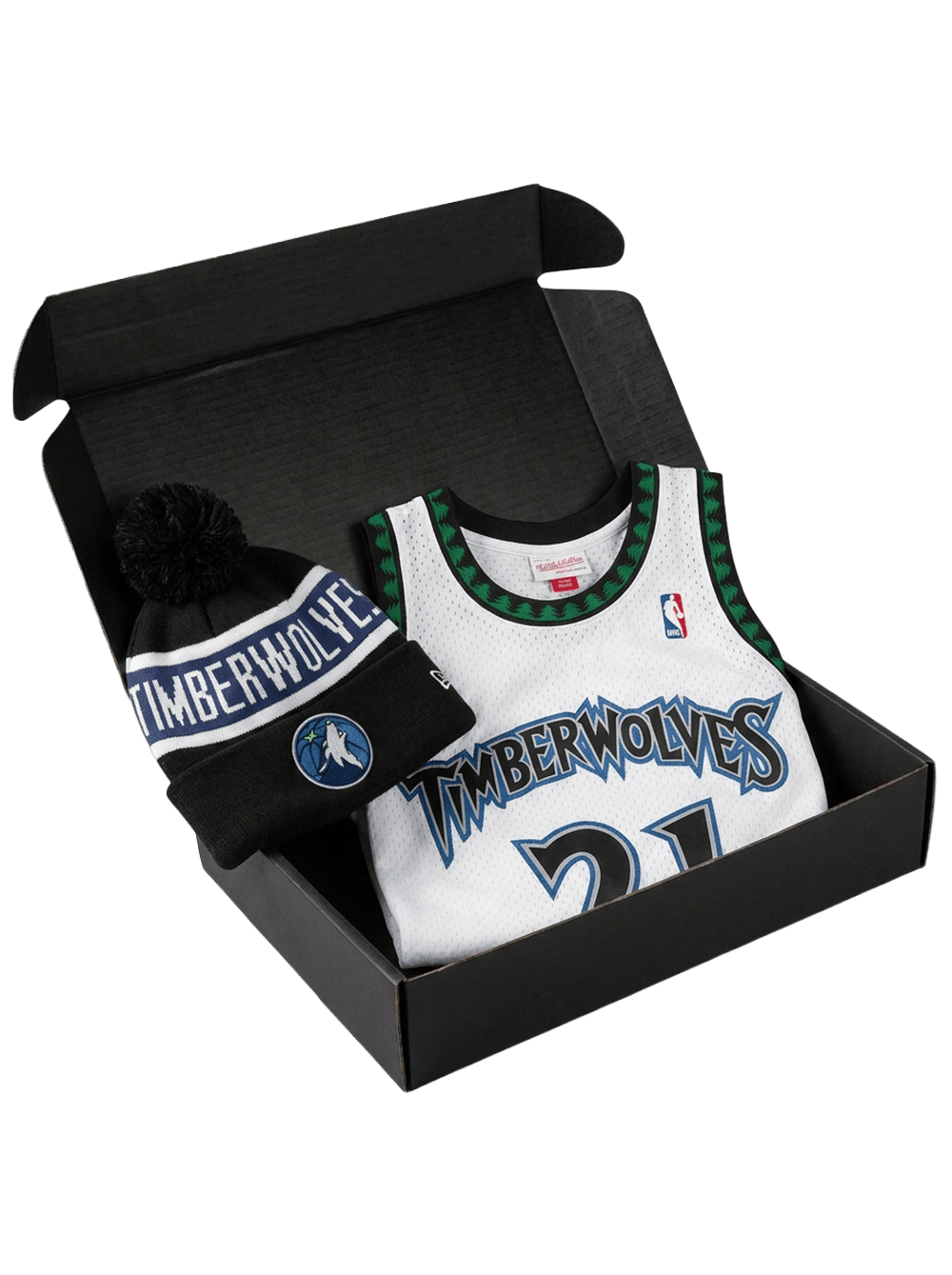 US Sports HQ Gift Boxes Kevin Garnett Minnesota Timberwolves NBA Jersey & Beanie Gift Box