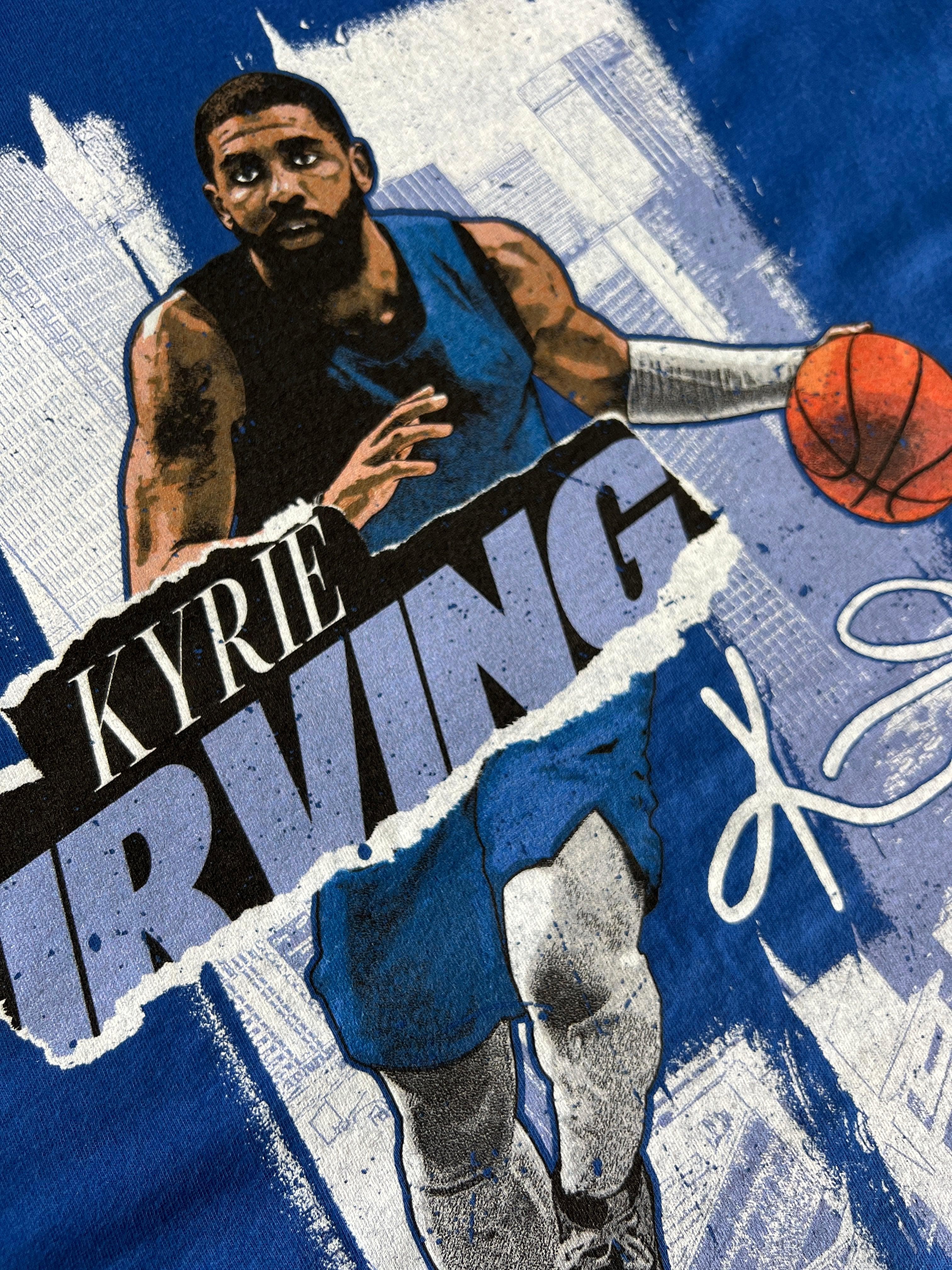 500 Level T-Shirts Kyrie Irving Dallas Mavericks 500 Level NBA Rough T-Shirt - Blue