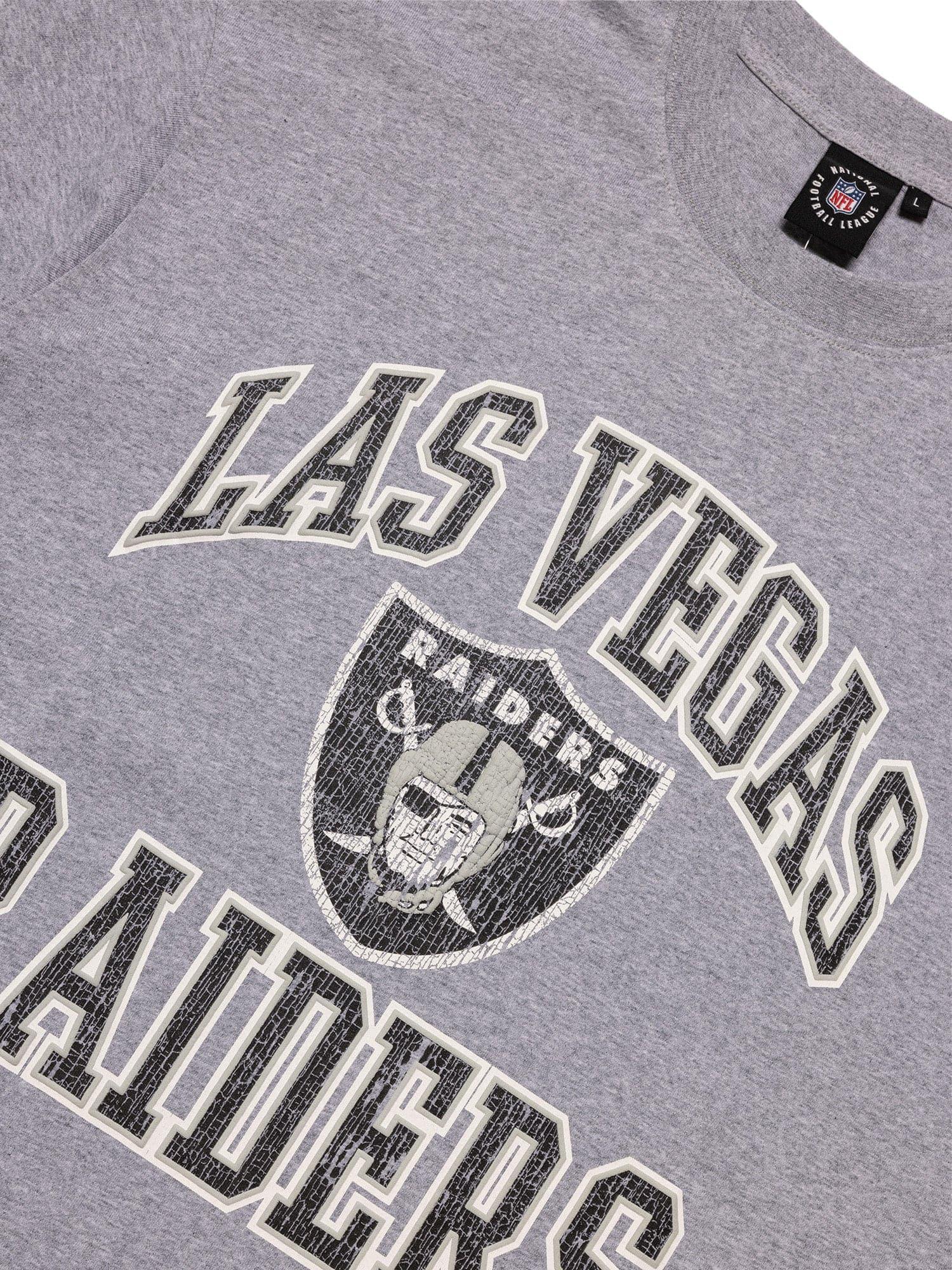 Majestic Athletic T-Shirts Las Vegas Raiders Majestic NFL Ivy Arch Vintage T-Shirt - Grey Marle