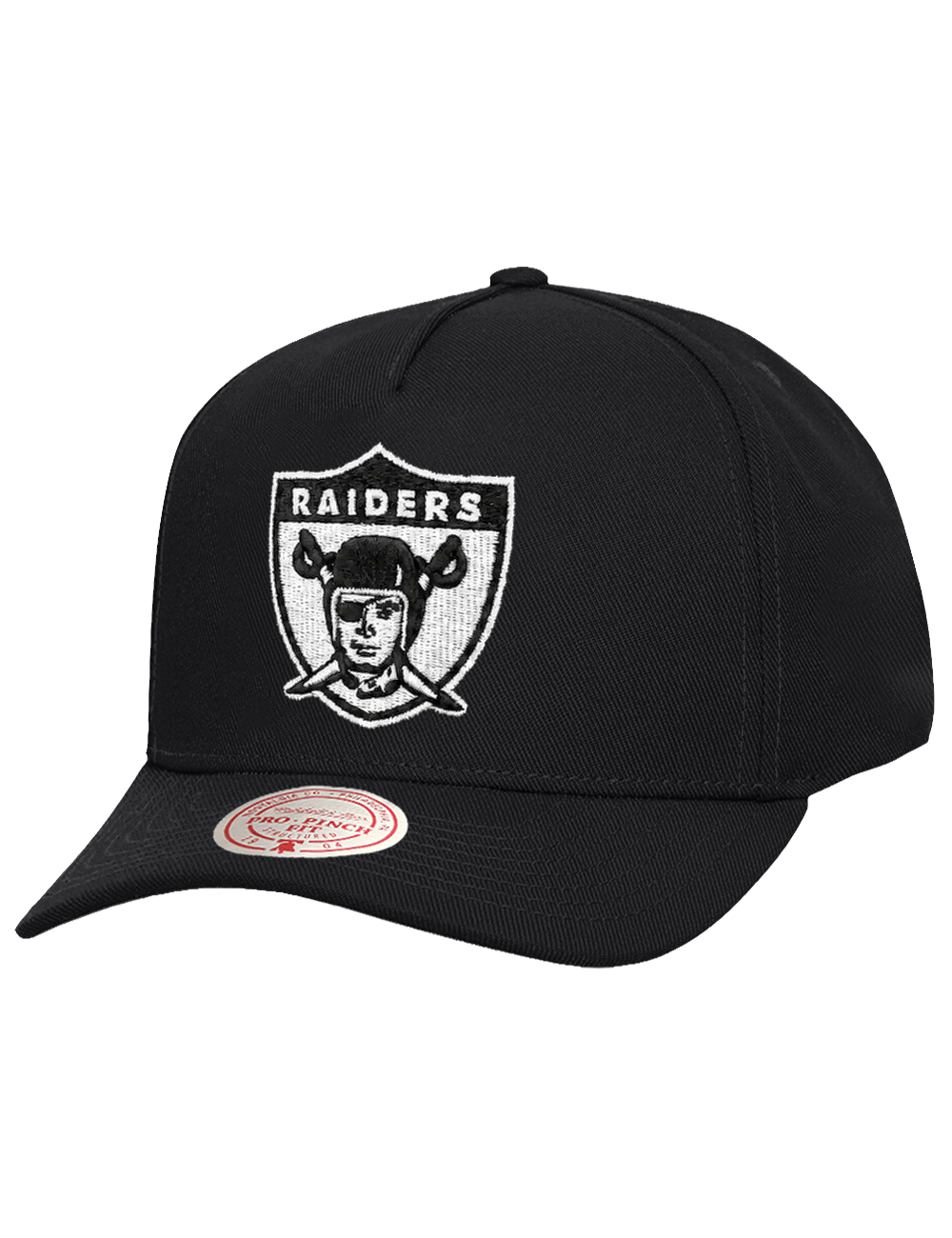 Mitchell And Ness Caps Las Vegas Raiders Mitchell & Ness NFL Monochrome Pro Pinch Snapback Hat - Black