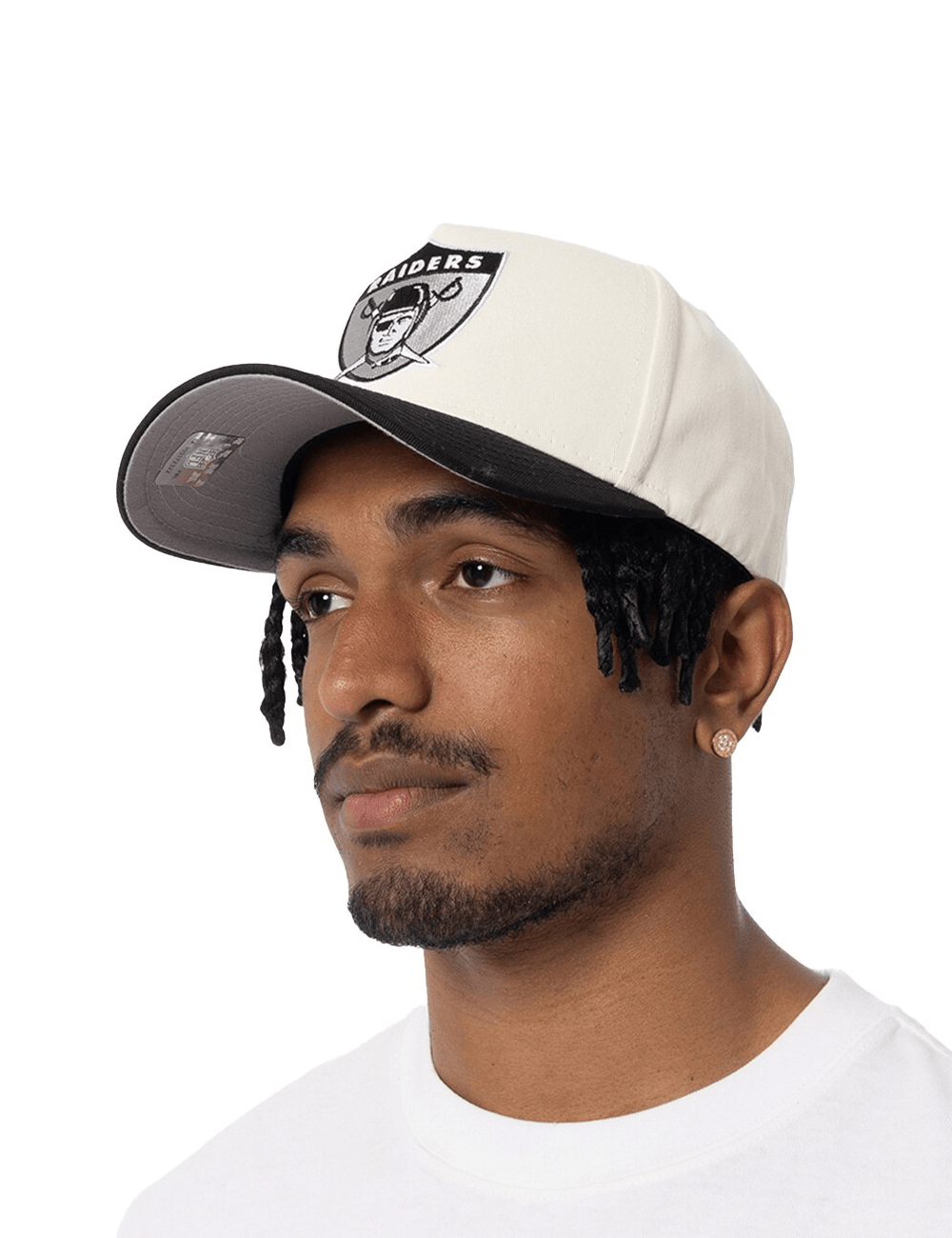Mitchell And Ness Caps Las Vegas Raiders Mitchell & Ness NFL Team Pro Pinch Snapback Hat - White Cream