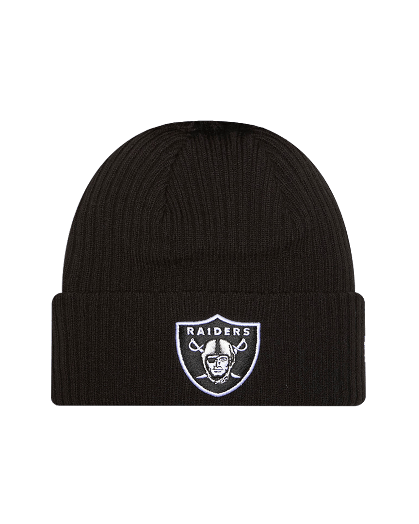 New Era Beanies OSFM Las Vegas Raiders New Era MLB Team Ribbed Knit Pomless Beanie - Black