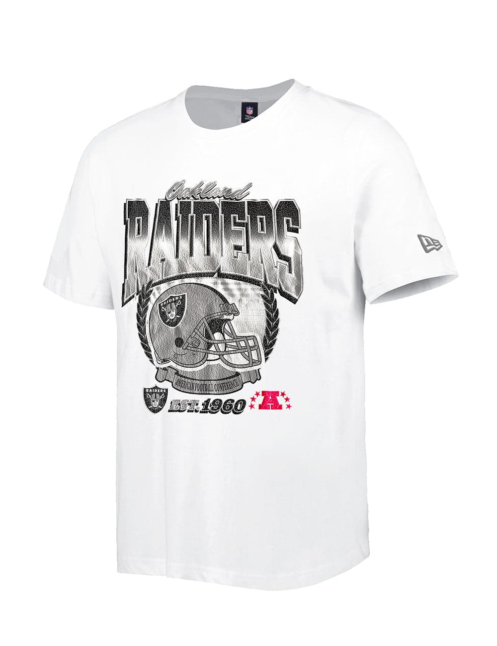 New Era T-Shirts Las Vegas Raiders New Era NFL Helmet Crest T-Shirt - White