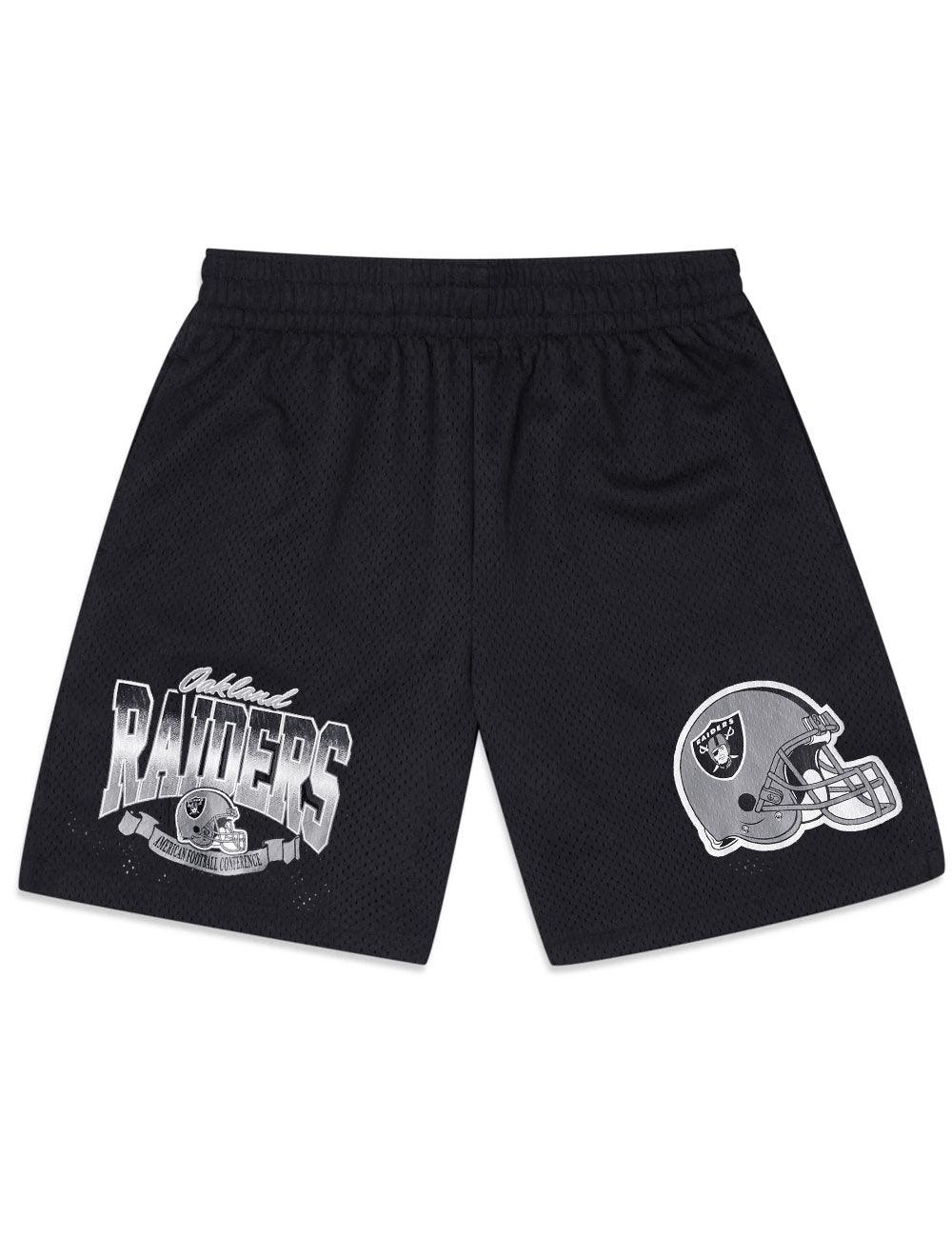 New Era Jumpers Las Vegas Raiders New Era NFL Logo Arch Mesh Shorts - Black