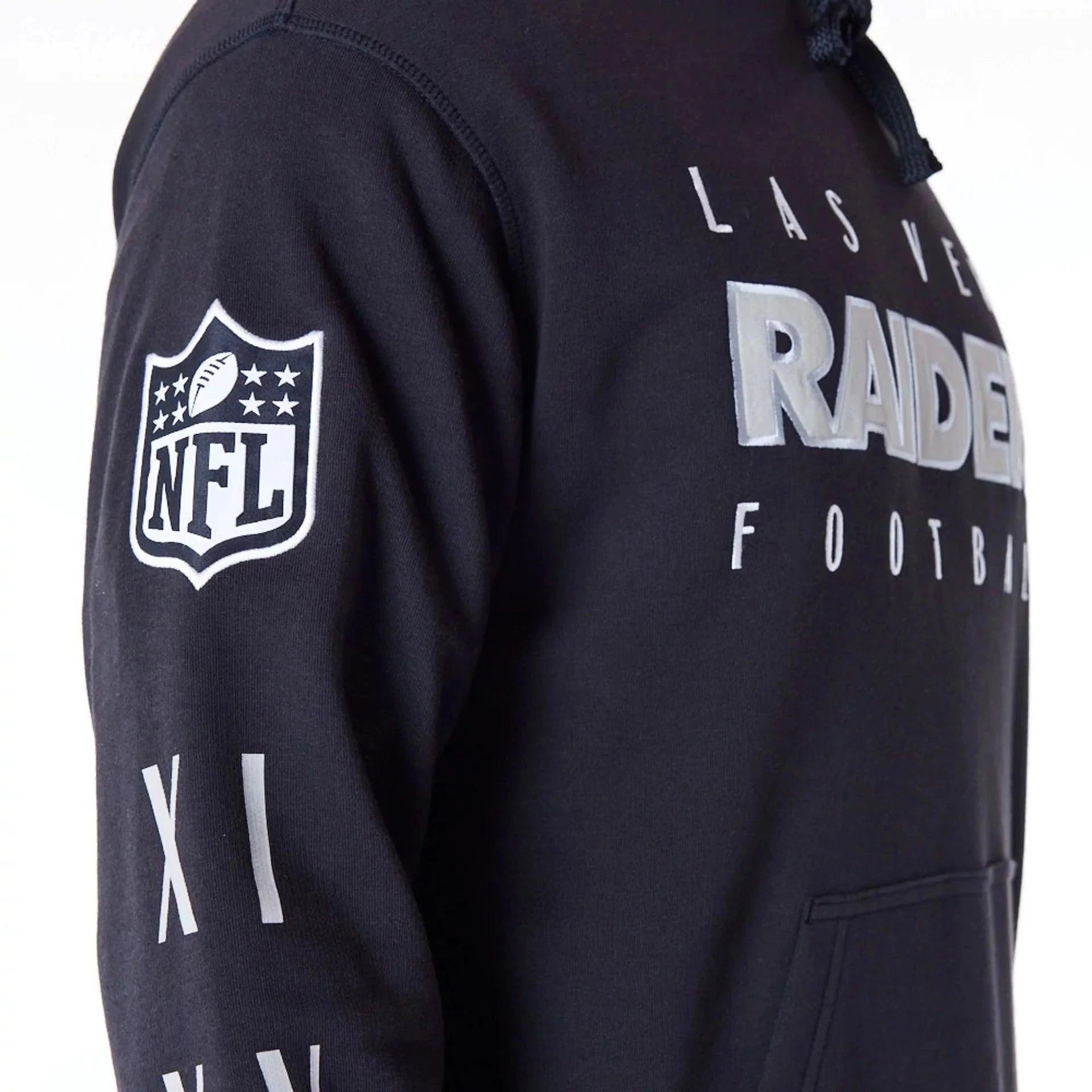 New Era Jumpers Las Vegas Raiders New Era NFL Patched Oversized Hoodie Jumper - Black