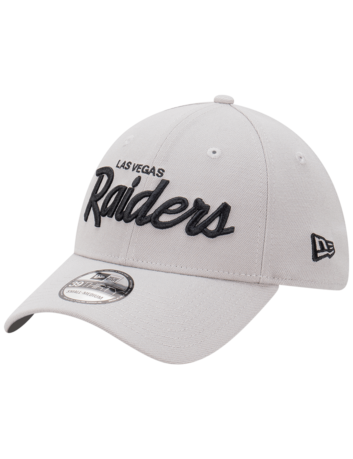New Era Caps Las Vegas Raiders New Era NFL Script 39THIRTY Stretch-Fit Hat - Graphite