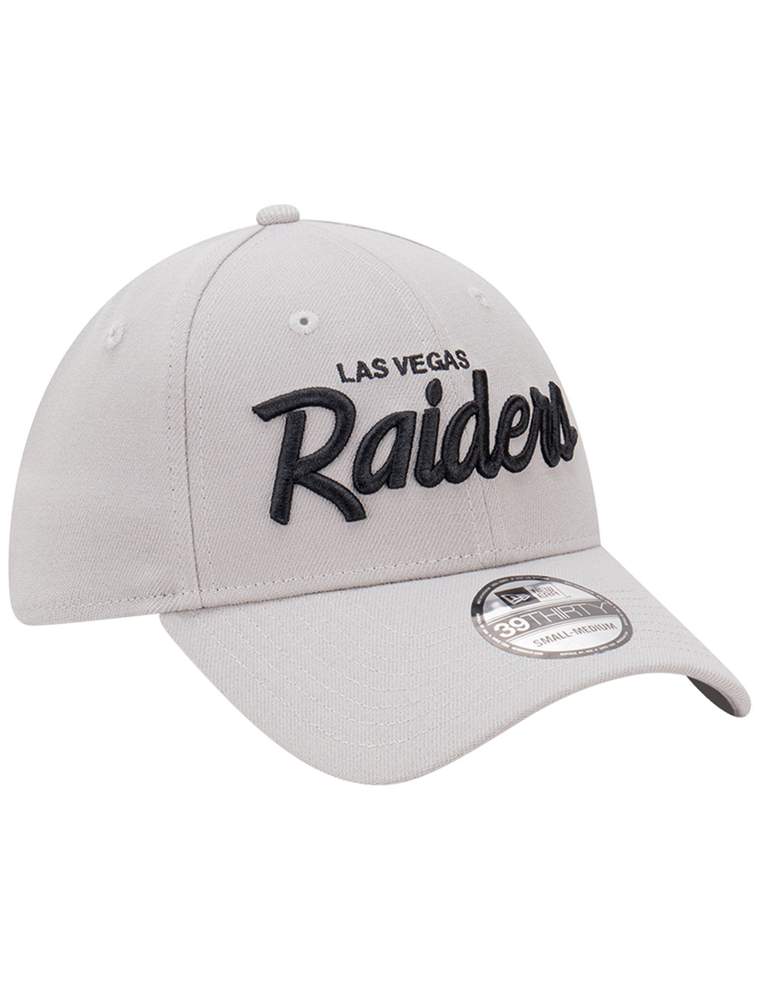 New Era Caps Las Vegas Raiders New Era NFL Script 39THIRTY Stretch-Fit Hat - Graphite