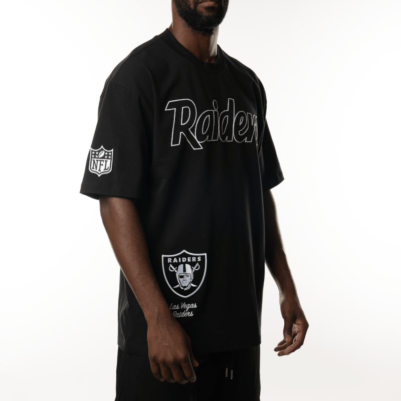 New Era T-Shirts Las Vegas Raiders New Era NFL Script Graded Oversized T-Shirt - Black