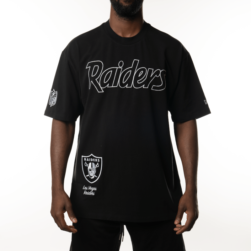 New Era T-Shirts Las Vegas Raiders New Era NFL Script Graded Oversized T-Shirt - Black