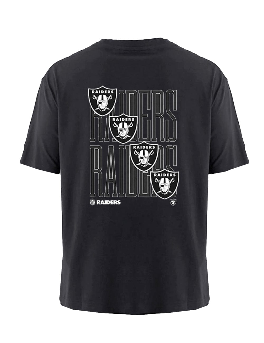 New Era T-Shirts Las Vegas Raiders New Era NFL Stacked Oversized T-Shirt - Charcoal