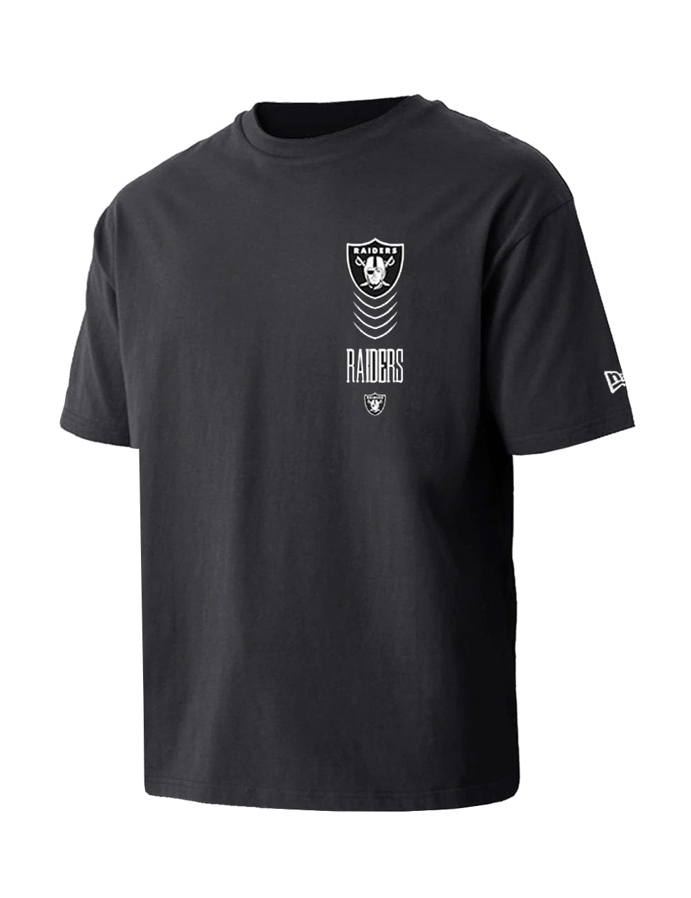 New Era T-Shirts Las Vegas Raiders New Era NFL Stacked Oversized T-Shirt - Charcoal