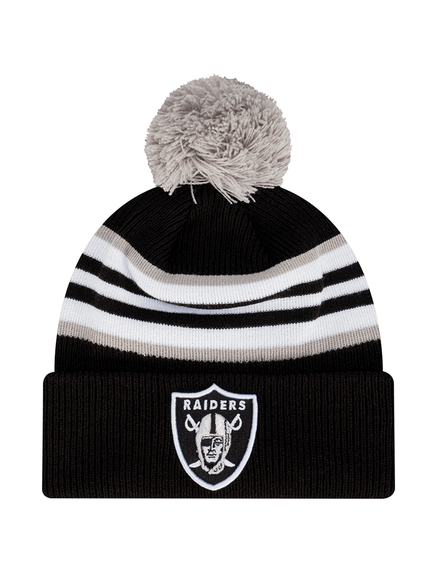 New Era Beanies Las Vegas Raiders New Era NFL Stripe Hit Knit Beanie - Black