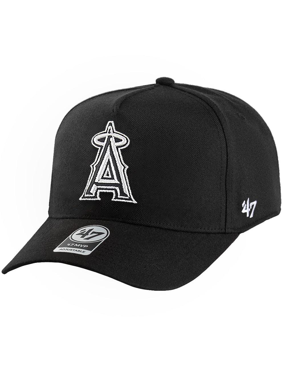 47 Brand Caps Los Angeles Angels '47 MLB Monochrome MVP DT Snapback Hat - Black
