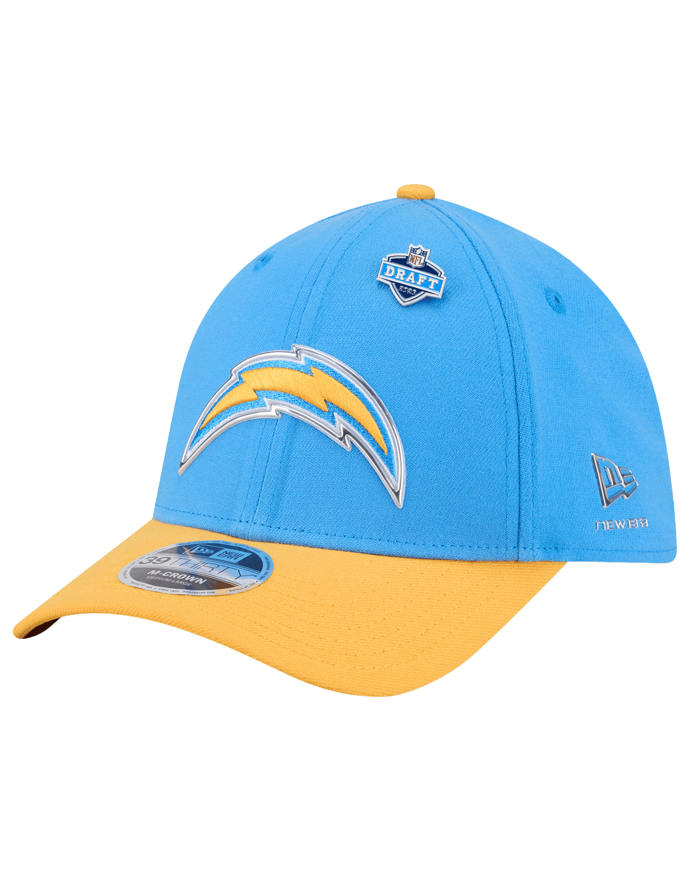 New Era Caps M/L Los Angeles Chargers New Era NFL Draft 26 39THIRTY M-Crown Stretch-Fit Hat