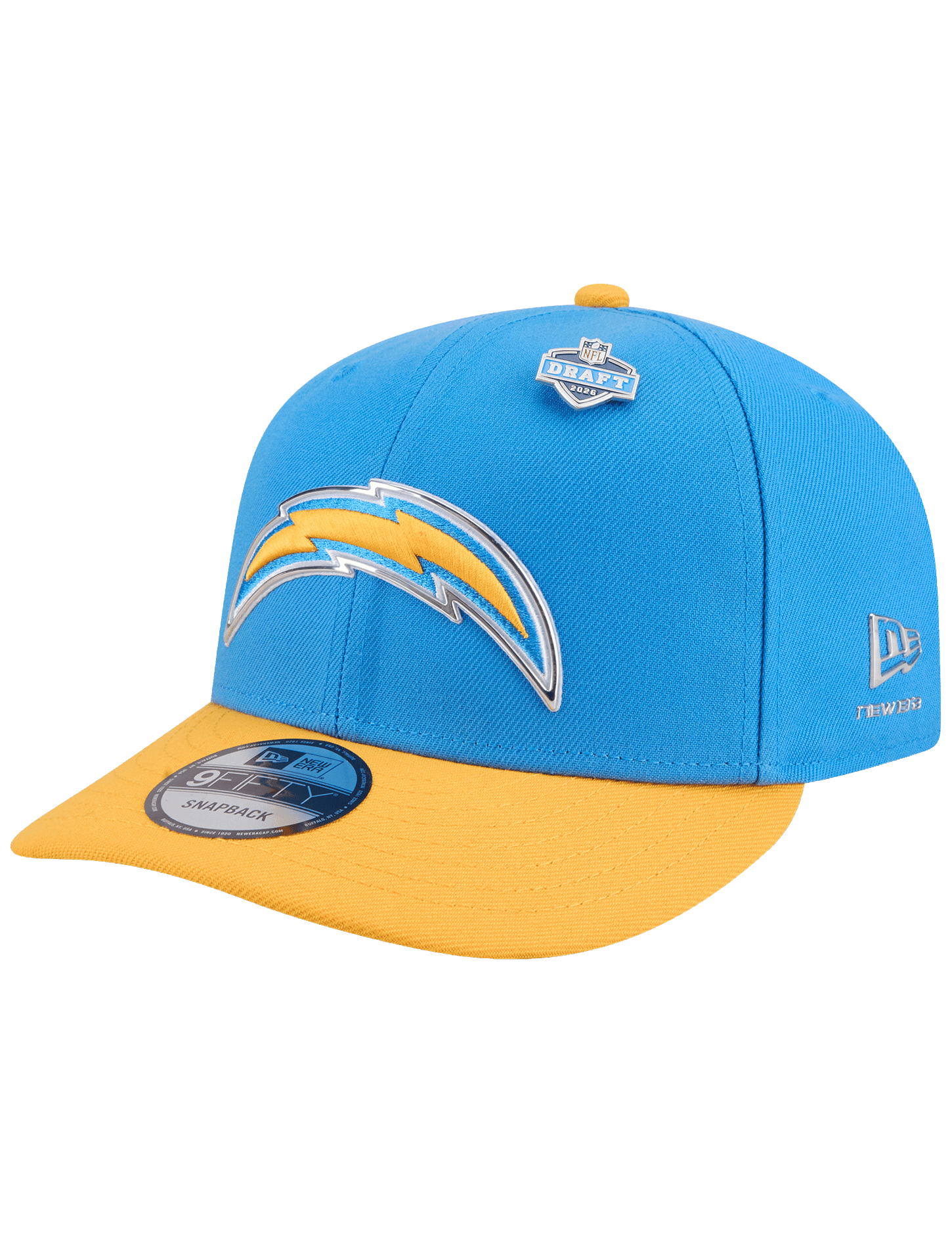 New Era Caps OSFM Los Angeles Chargers New Era NFL Draft 26 9FIFTY Pre-Curved Snapback Hat